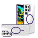 Purple Camera Kickstand Case with Magnetic Compatibility for Galaxy S24 Ultra