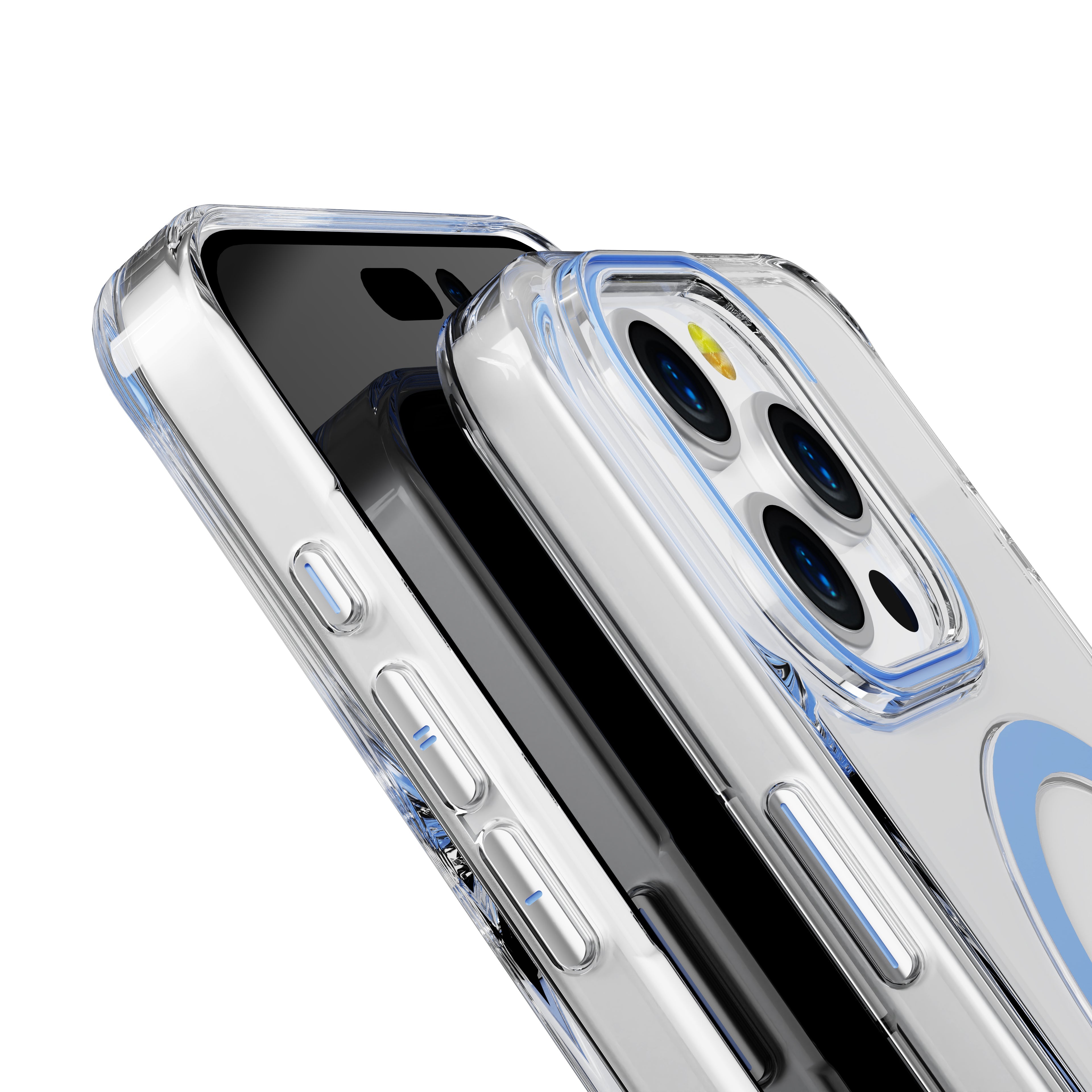 Light Blue Pure Clear Magnetic Case for iPhone 16
