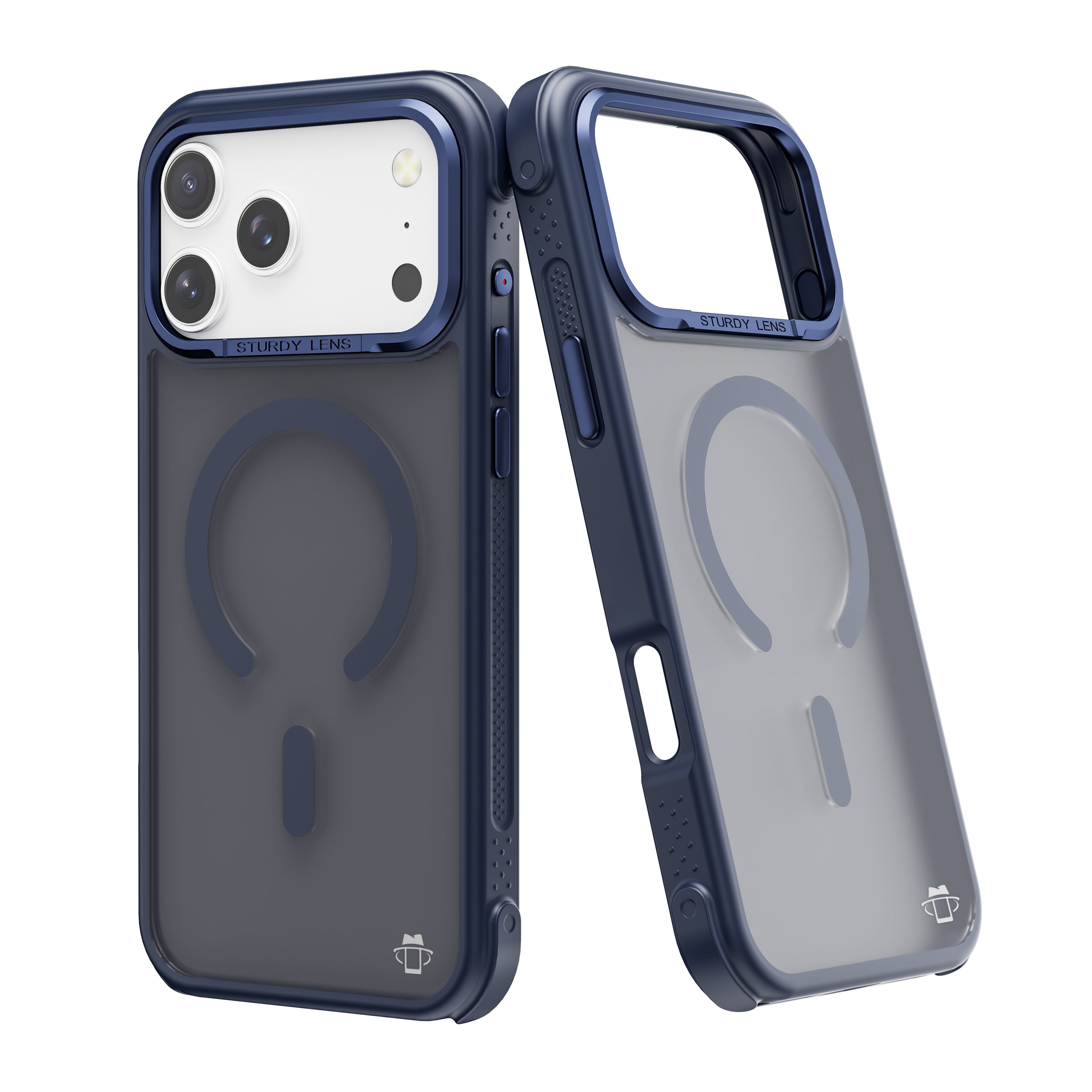 Navy Blue Smoked Bumper with Magnetic Compatibility for iPhone 17 6.1 with package