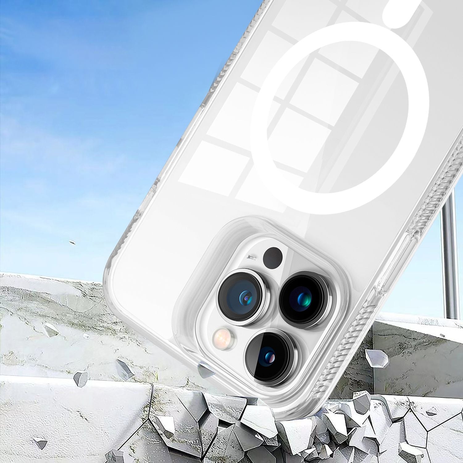 Clear Case with Magnetic Compatibility for iPhone 15 6.1 / 14 6.1 / 13 6.1 with package