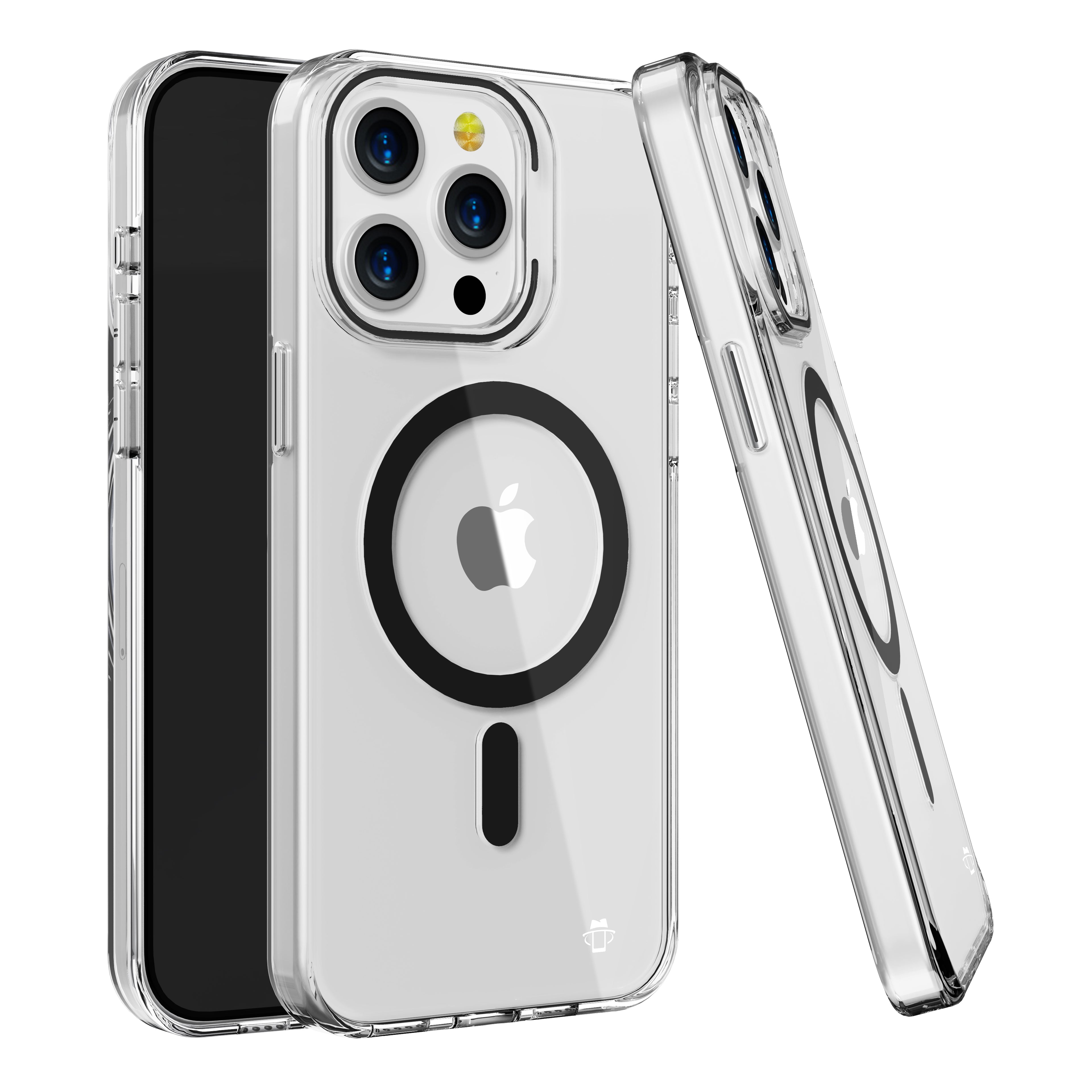 Black Pure Clear Magnetic Case in Package for iPhone 15 6.1 / 14 6.1 / 13 6.1 with package