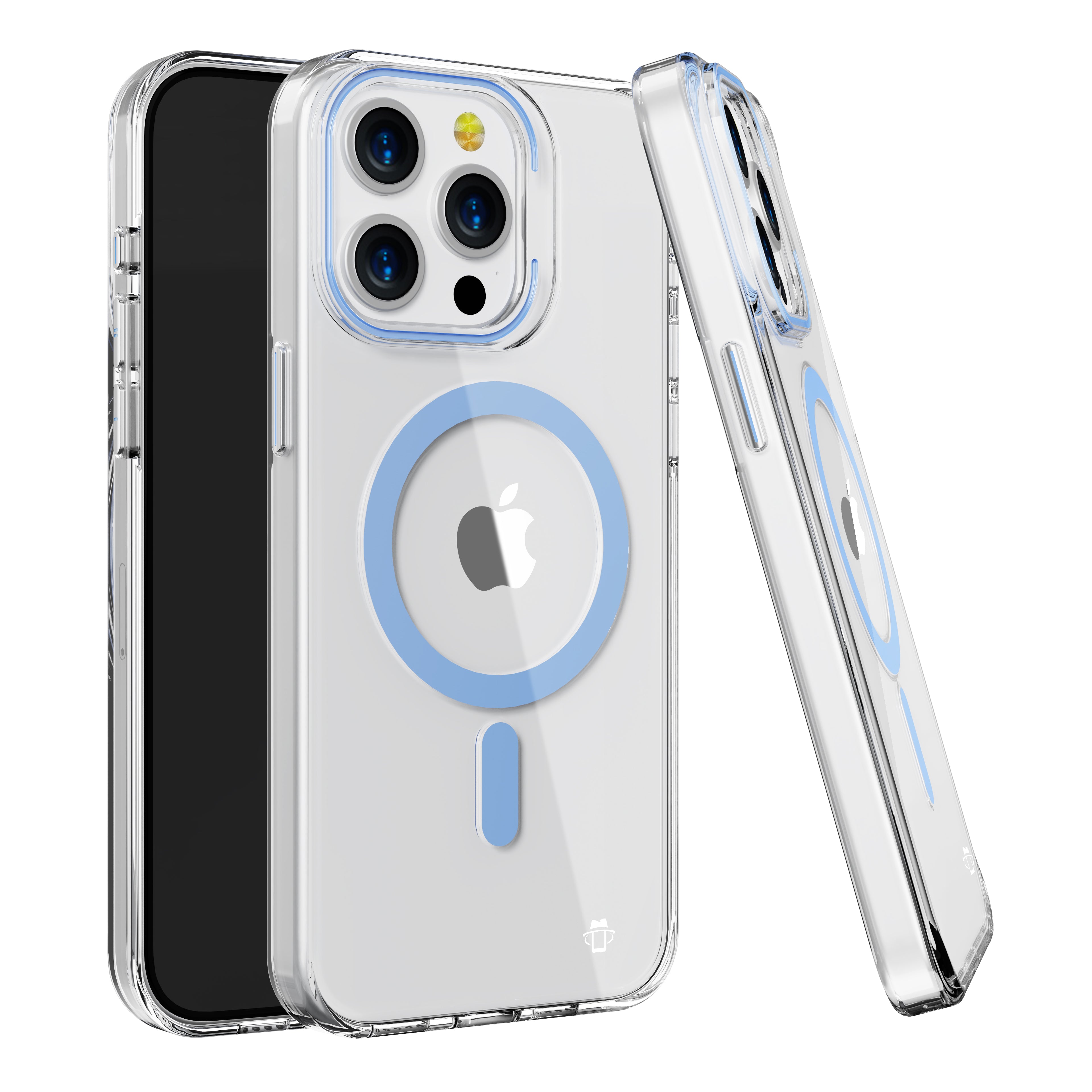 Light Blue Pure Clear Magnetic Case in Package for iPhone 15 6.1 / 14 6.1 / 13 6.1 with package