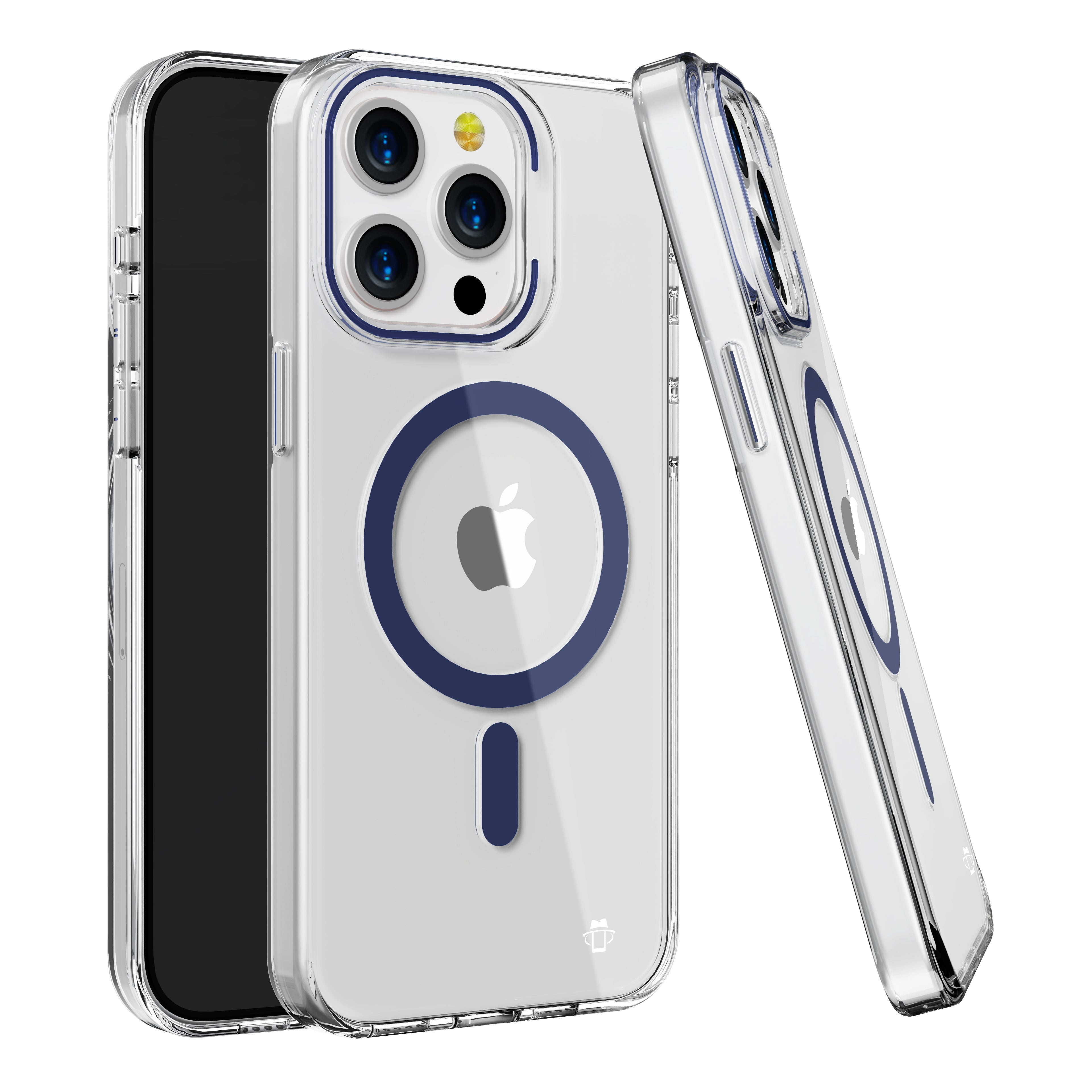 Navy Blue Pure Clear Magnetic Case in Package for iPhone 15 6.1 / 14 6.1 / 13 6.1 with package