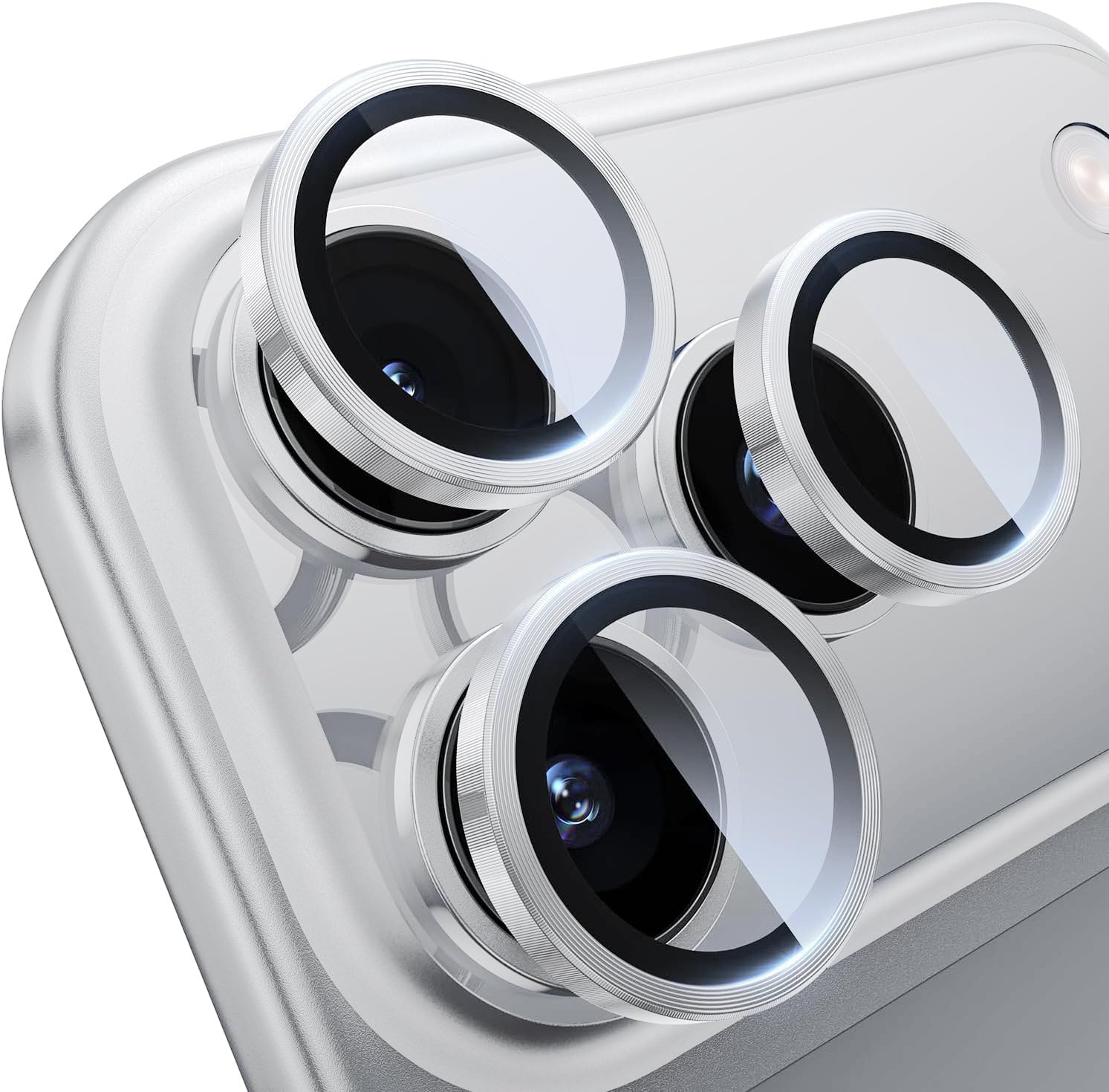 Silver Solid Camera Glass Protector for iPhone 17 Pro Max / 17 Pro / 16 Pro Max / 16 Pro / 15 Pro Max / 15 Pro