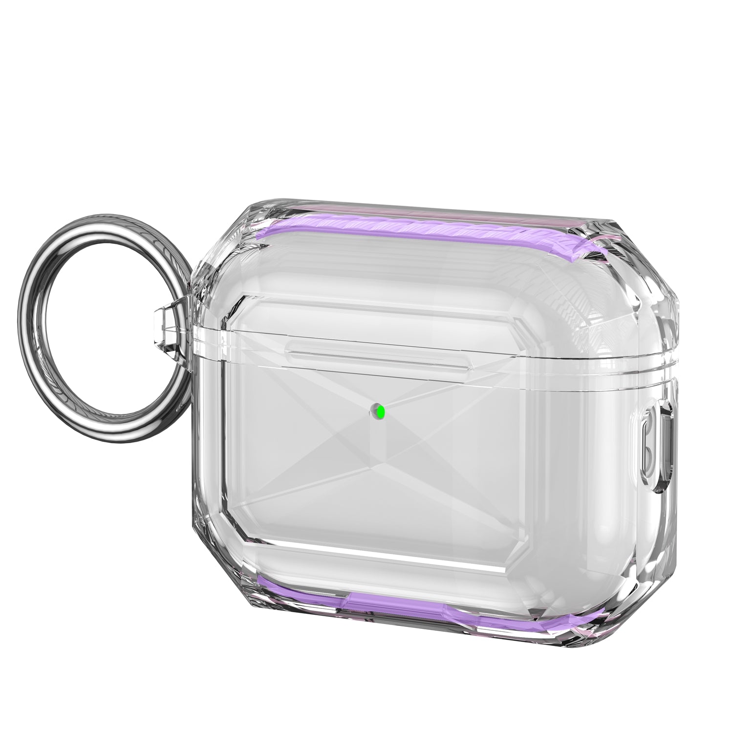 For AirPods Pro 3 Thick Transparent TPU with Colored Edge Case Cover - Purple