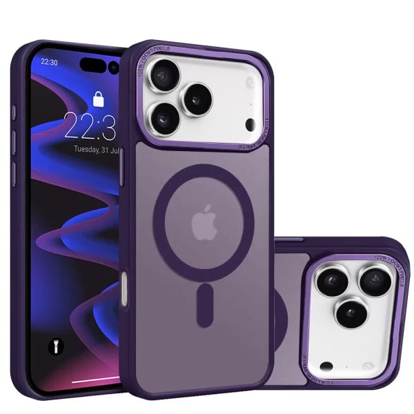 Purple Slim Smoked Bumper with Magnetic Compatibility for iPhone 17 Pro Max