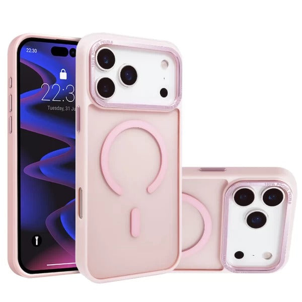 Light Pink Slim Smoked Bumper with Magnetic Compatibility for iPhone 17 Pro Max