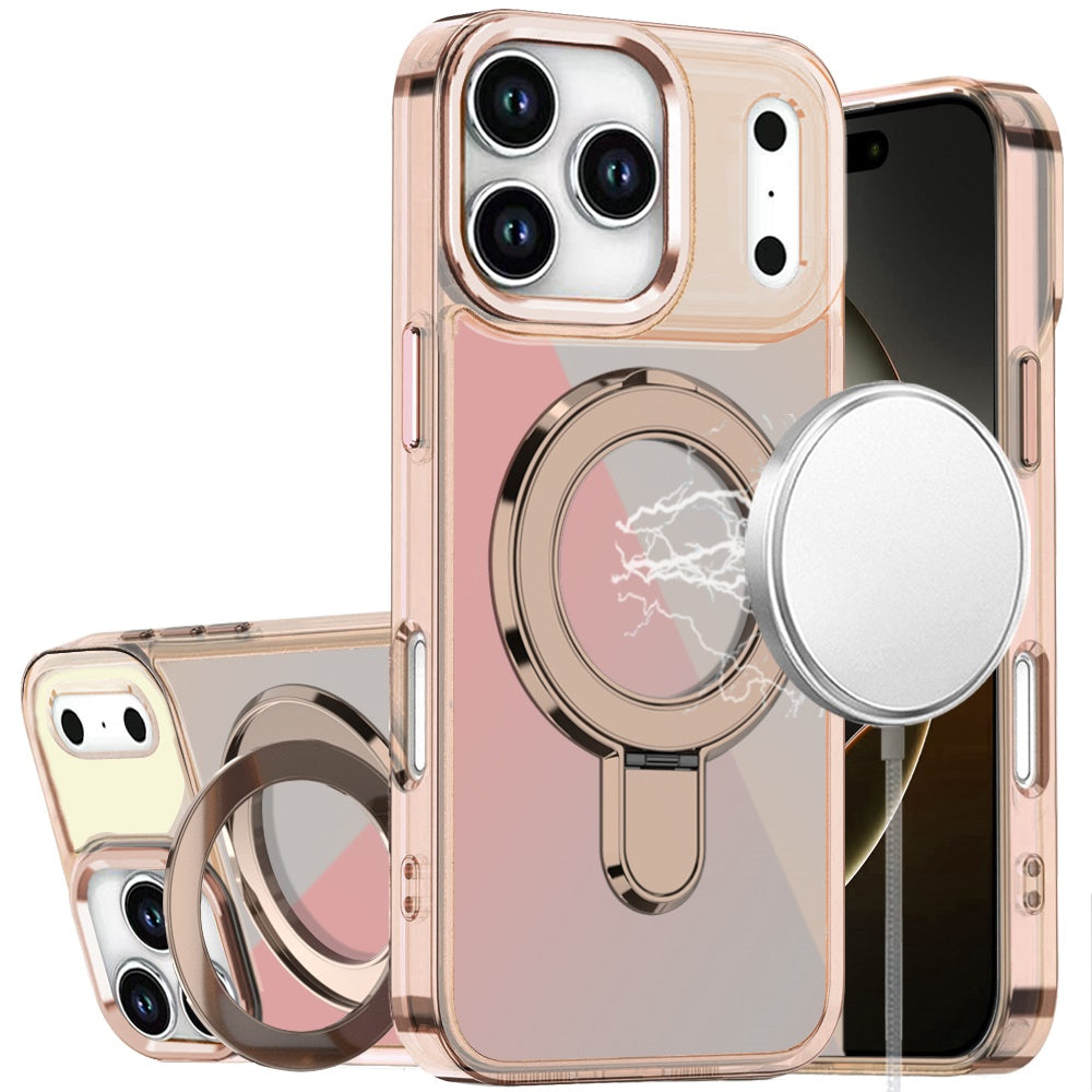 For iPhone 17 Pro Max CHROME HQ Rotational Magnetic Ring Hybrid - Desert Titanium