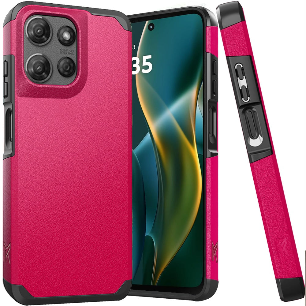 Hot Pink Heavy Duty Hybrid For Moto G Stylus 5G 2025 (Original Series)