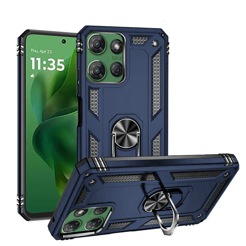 For Motorola Moto G Power 5G 2025 Ring Magnetic Kickstand Hybrid - Blue