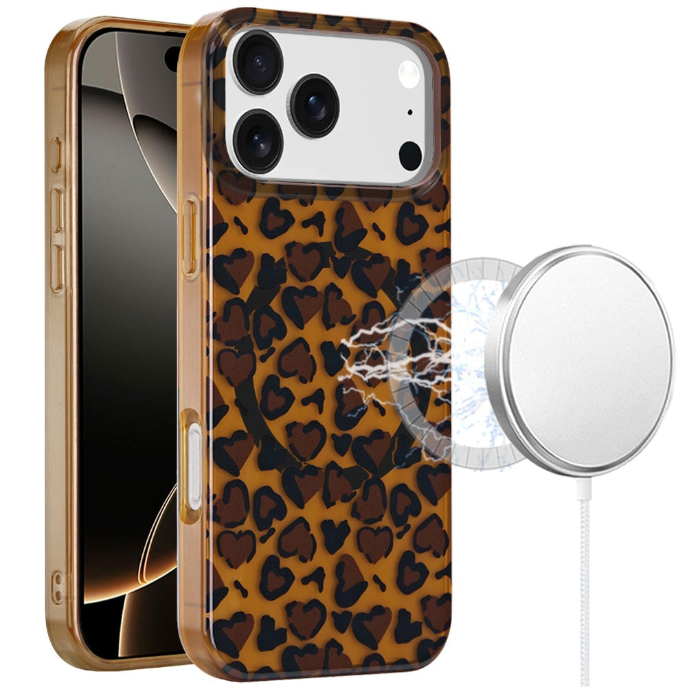 Brown Leopard Magnetic Design Case For iPhone 17 Pro Max