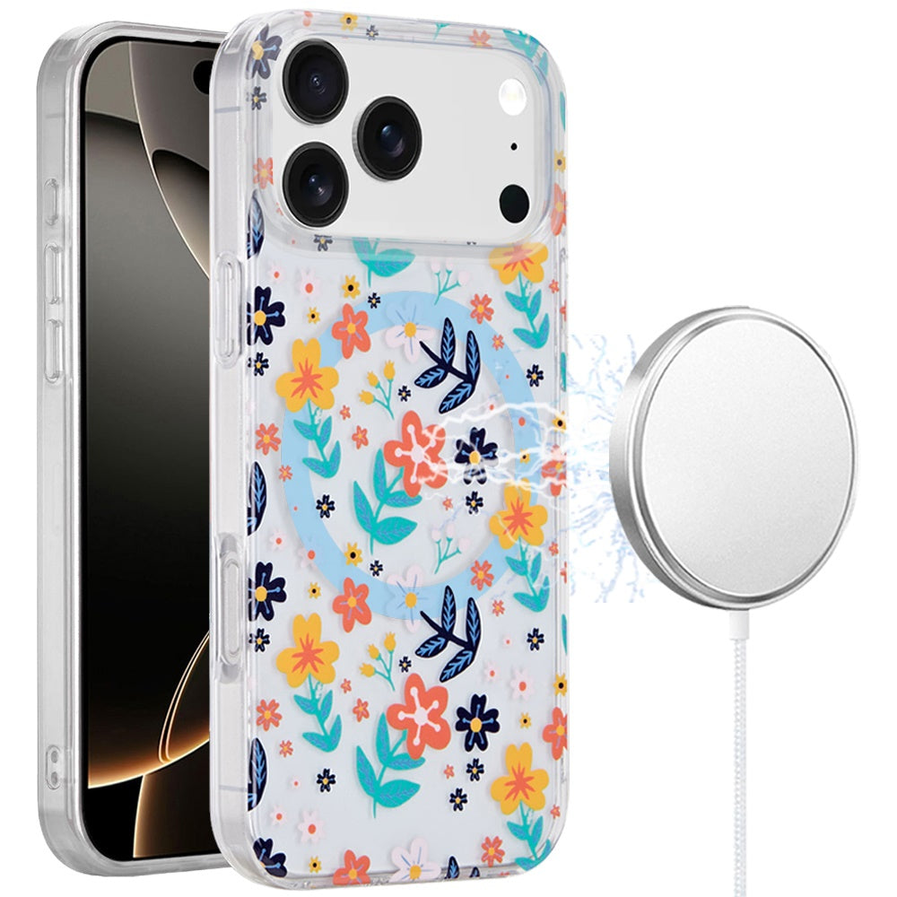 Colorful Floral Magnetic Design Case For iPhone 17 Pro