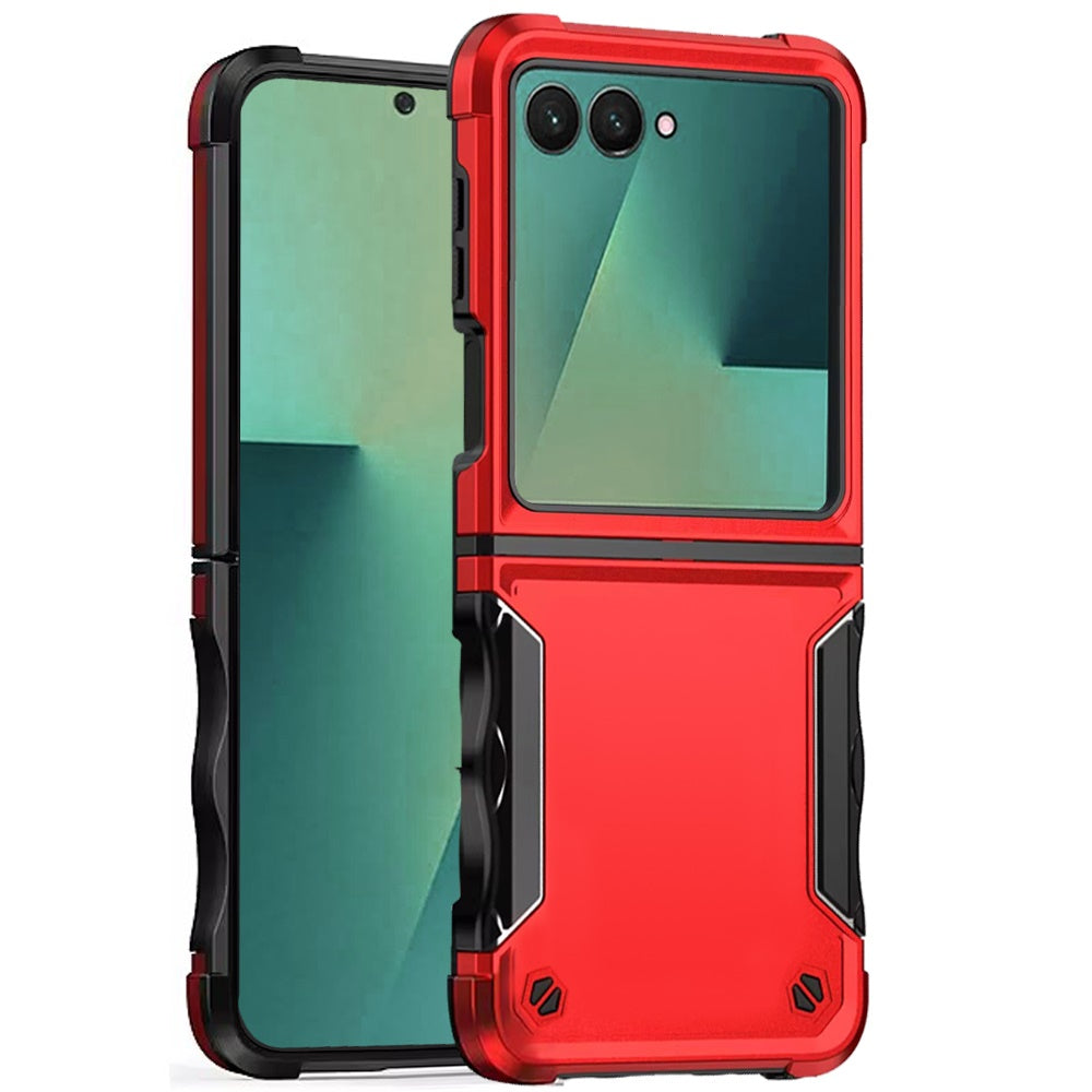For Samsung Z Flip 7 Exquisite Tough Shockproof Hybrid Case Cover - Red