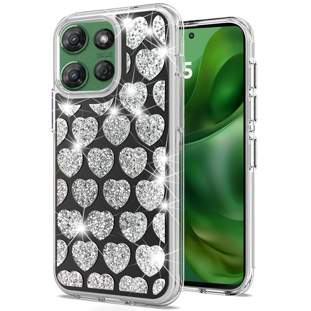 Black Hearts Stones Hybrid for Motorola Moto G Power 5G 2025 - H
