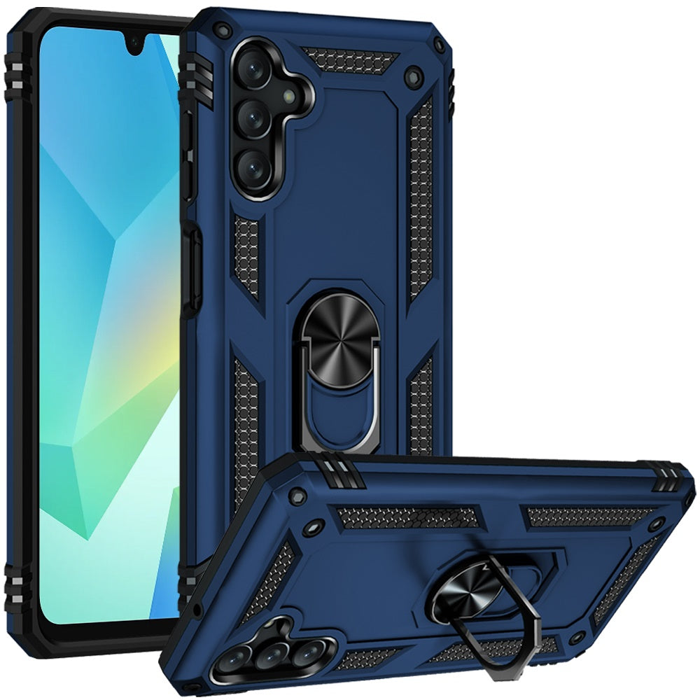 For Samsung A16 5G Ring Magnetic Kickstand Hybrid Case Cover - Blue