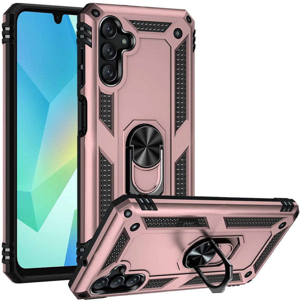 For Samsung A16 5G Ring Magnetic Kickstand Hybrid Case Cover - Rose Gold