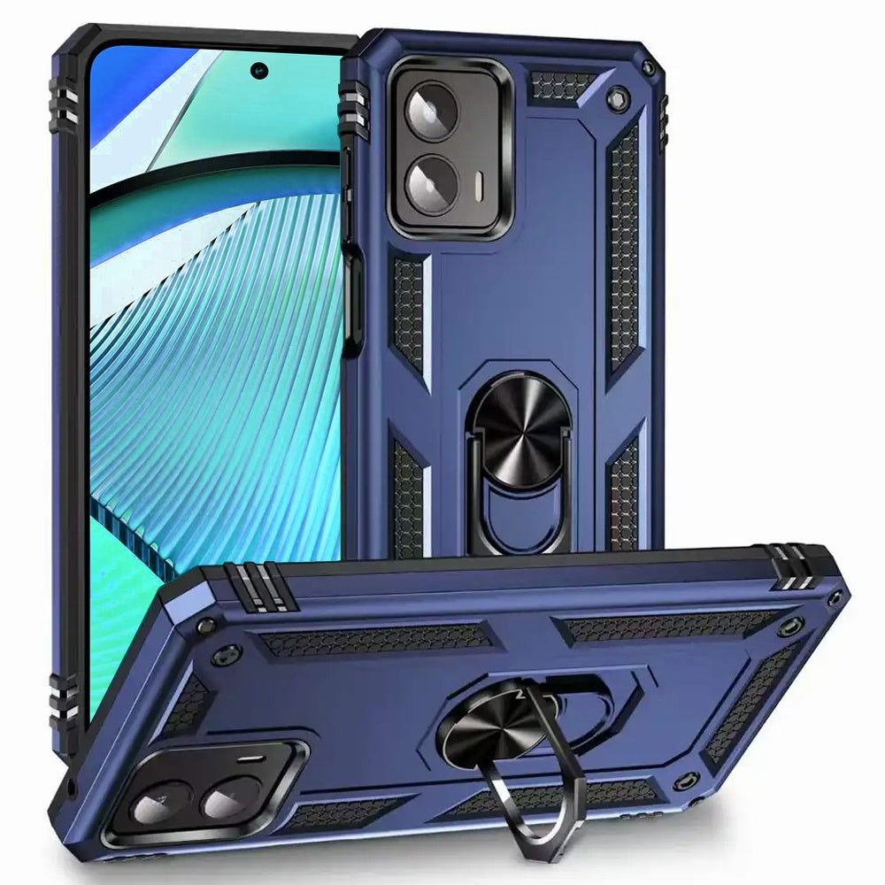 Motorola Moto G Power 5g 2024 Ring Magnetic Kickstand Hybrid Case Cover - Blue