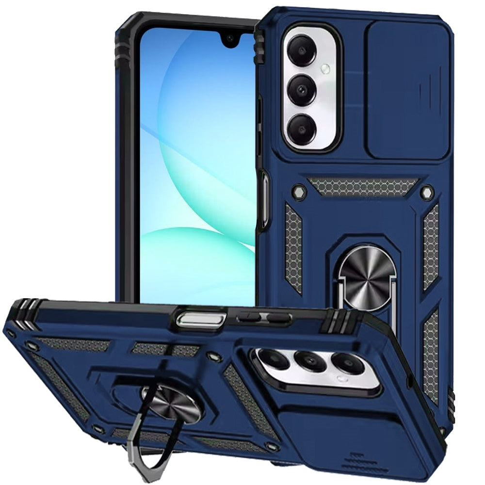 For Samsung A17 5G Well Protective Magentic Ring Stand Camera Protective Cover Case - Blue