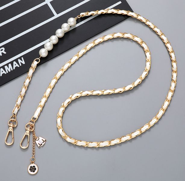 White Deluxe Lanyard with Beads and Charm