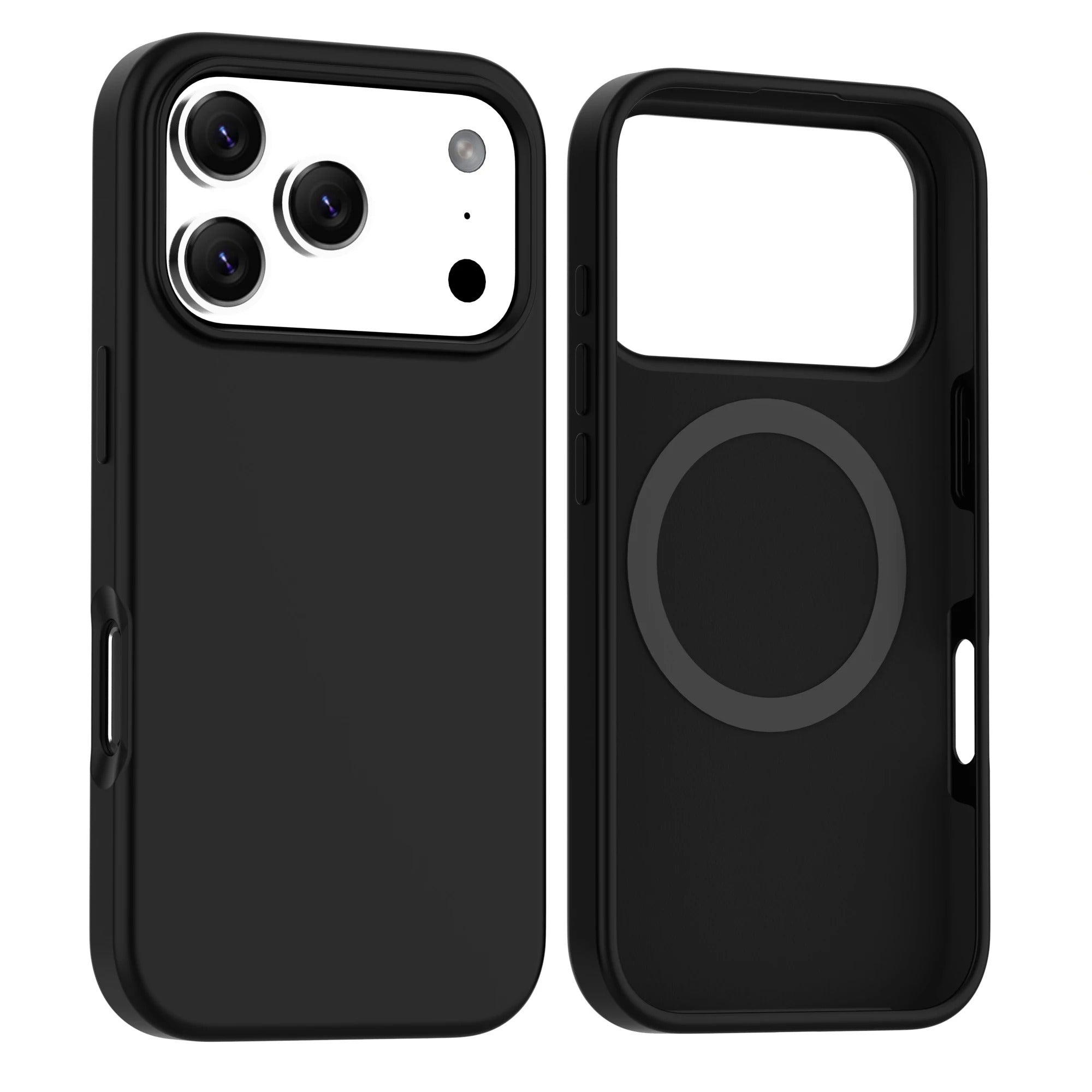 Black Soft Magnetic Silicone Case for iPhone 17 Pro Max
