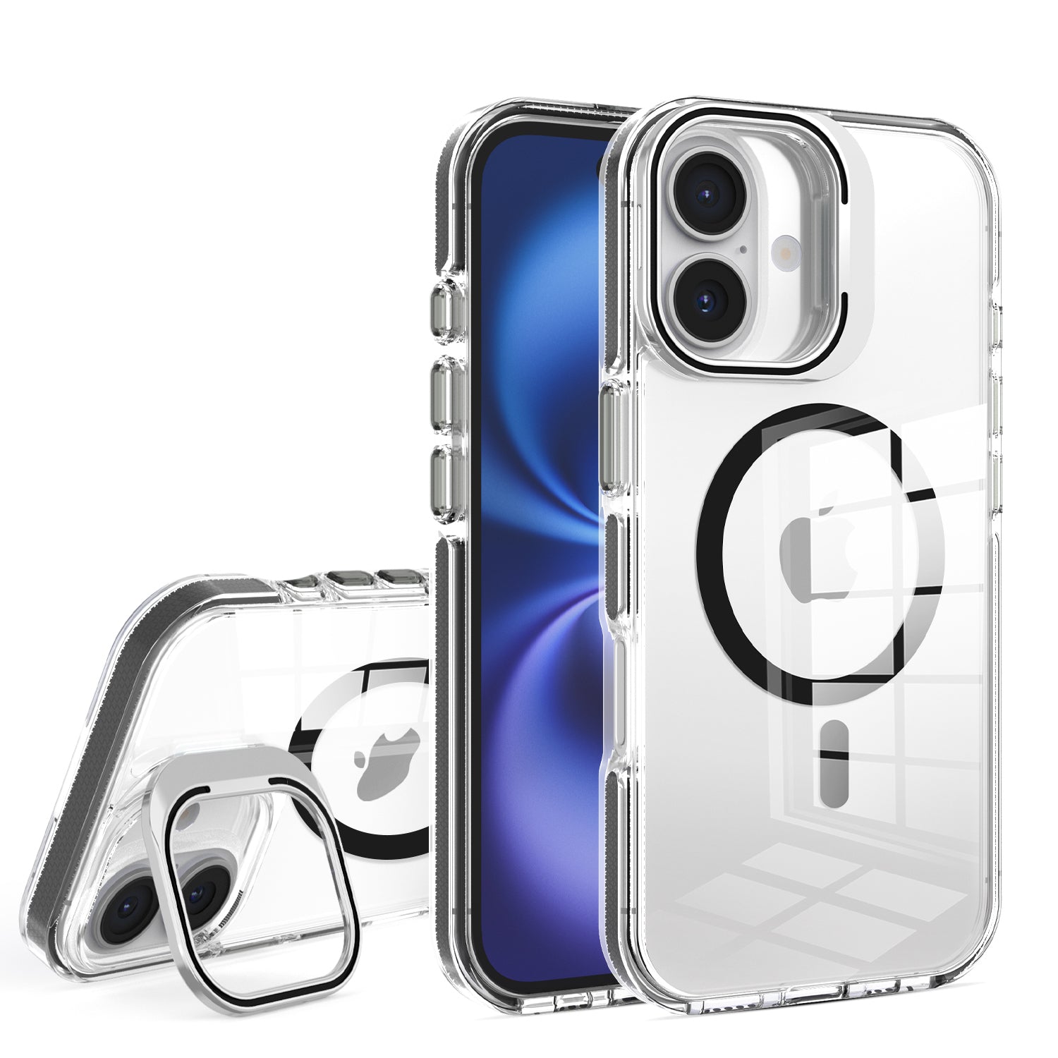 Black Camera Kickstand Magnetic Case for iPhone 17 6.1