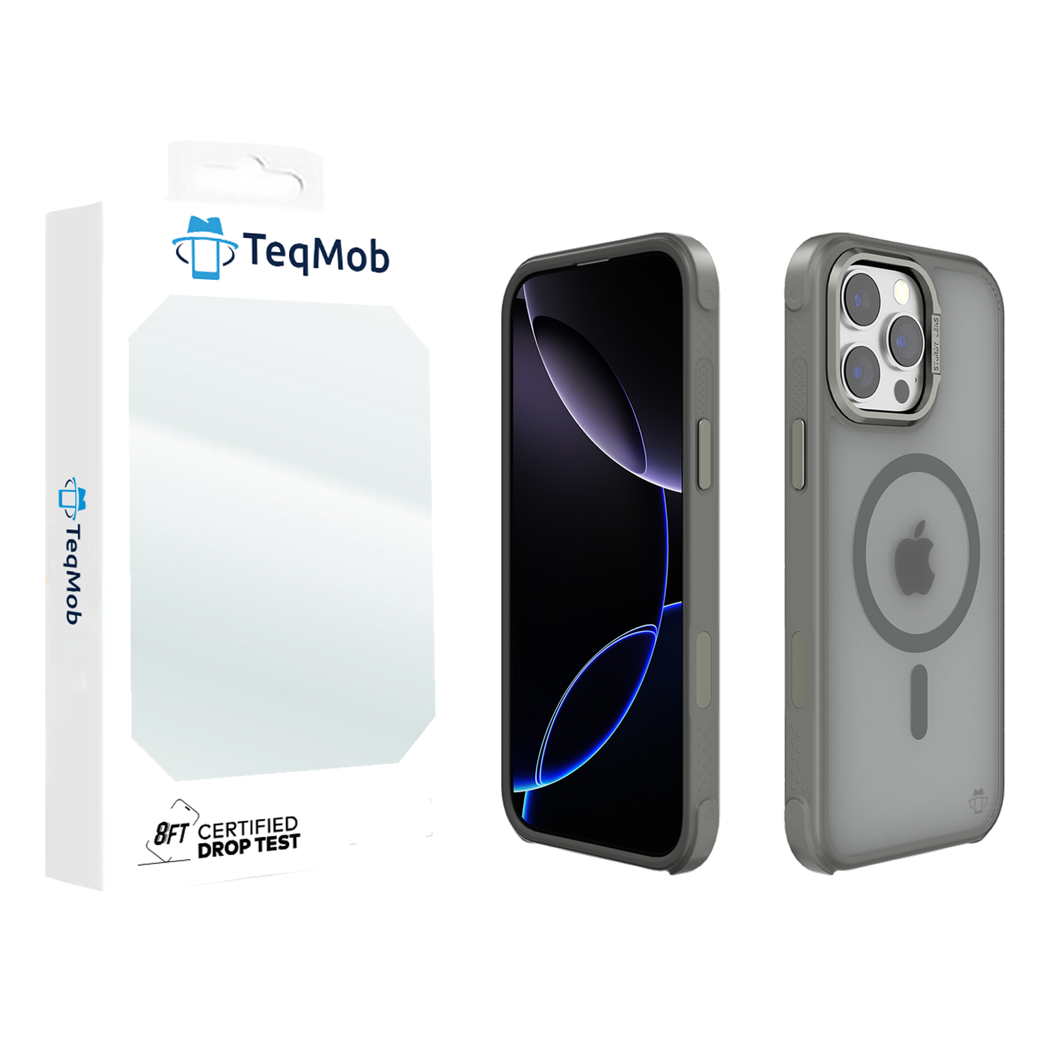 Gray Smoked Bumper with Magnetic Compatibility for iPhone 16 Pro with package