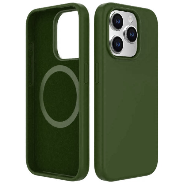 Dark Green Soft Magnetic Silicone Case for iPhone 15 Plus 6.7 / 14 Plus 6.7