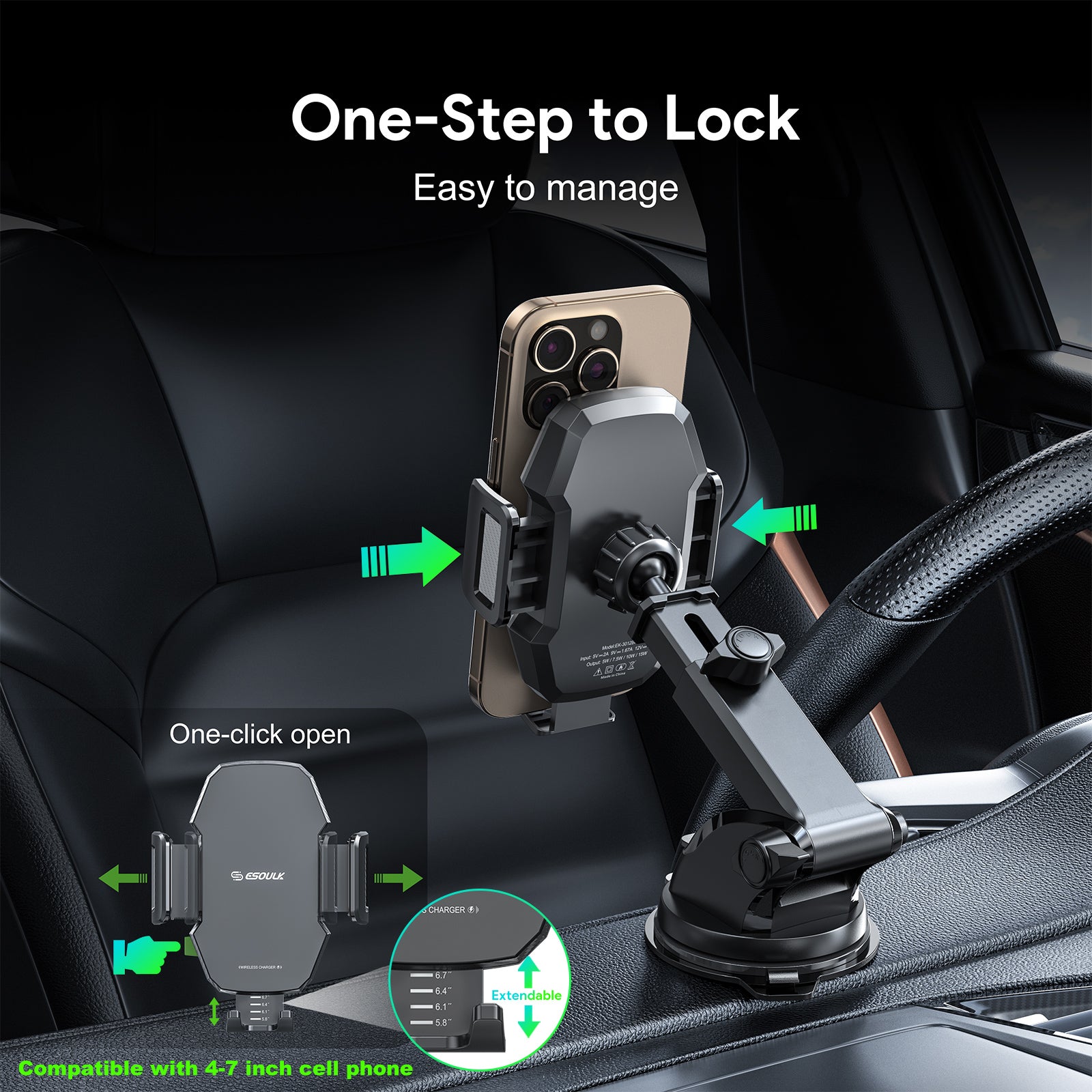 15W Wireless Fast Charging Car Charger