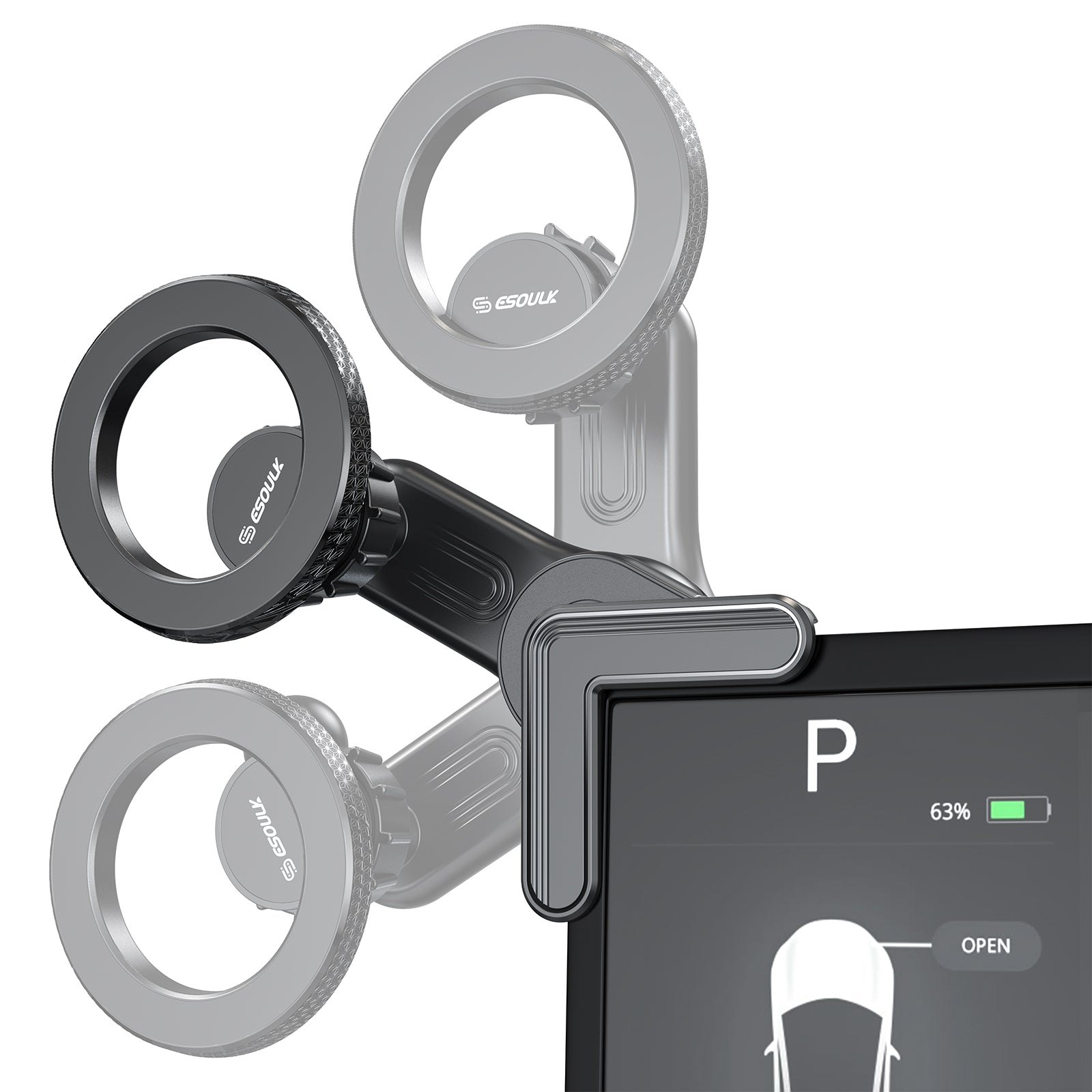 Car Screen Magnetic Phone Holder For EV's with Flat screen