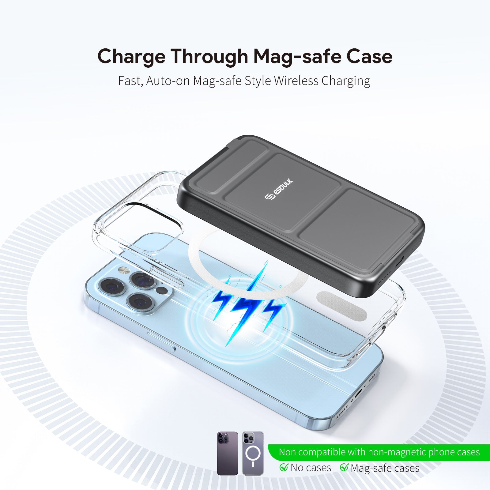 5000mAh Foldable Stand Magnetic Wireless Charging PB