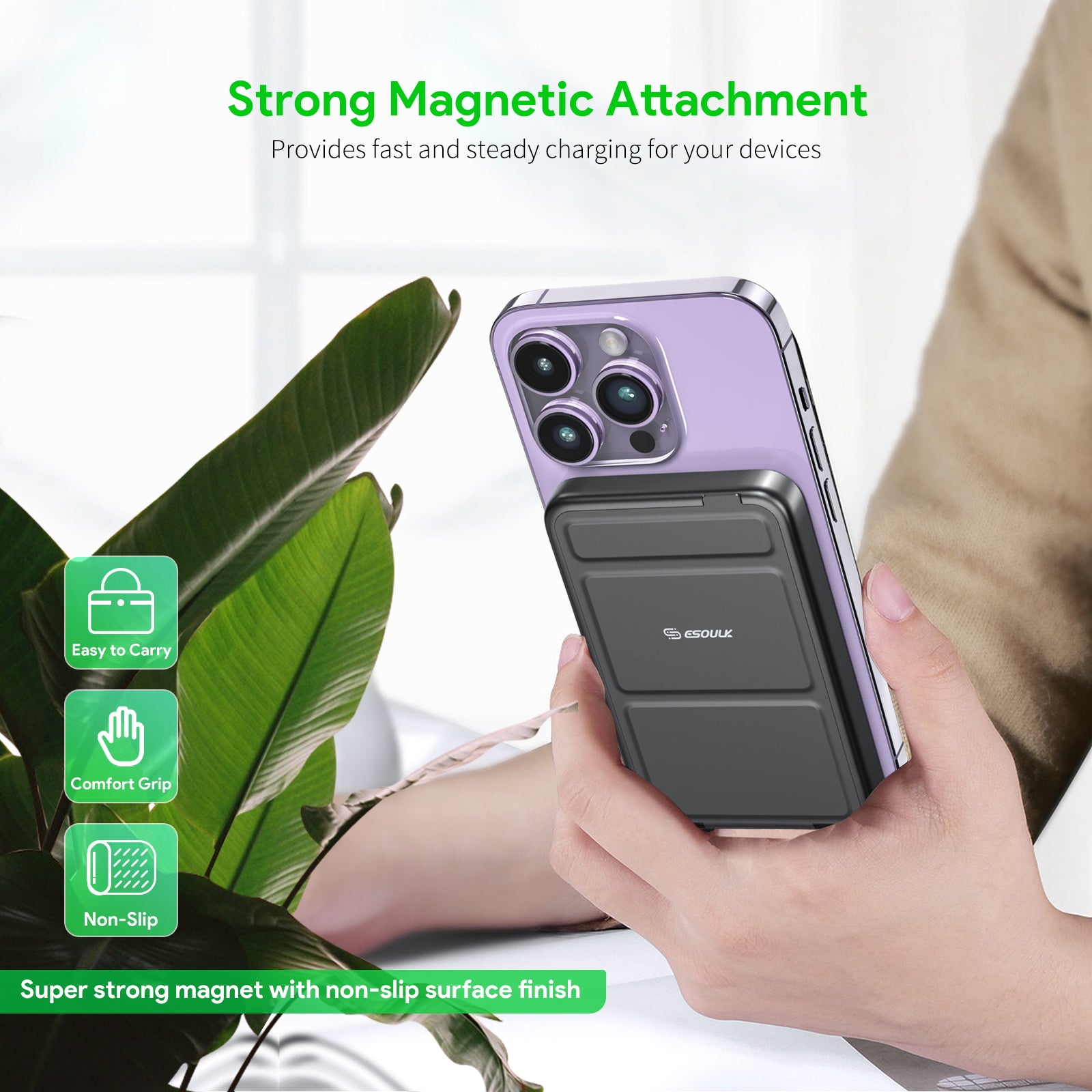 5000mAh Foldable Stand Magnetic Wireless Charging PB