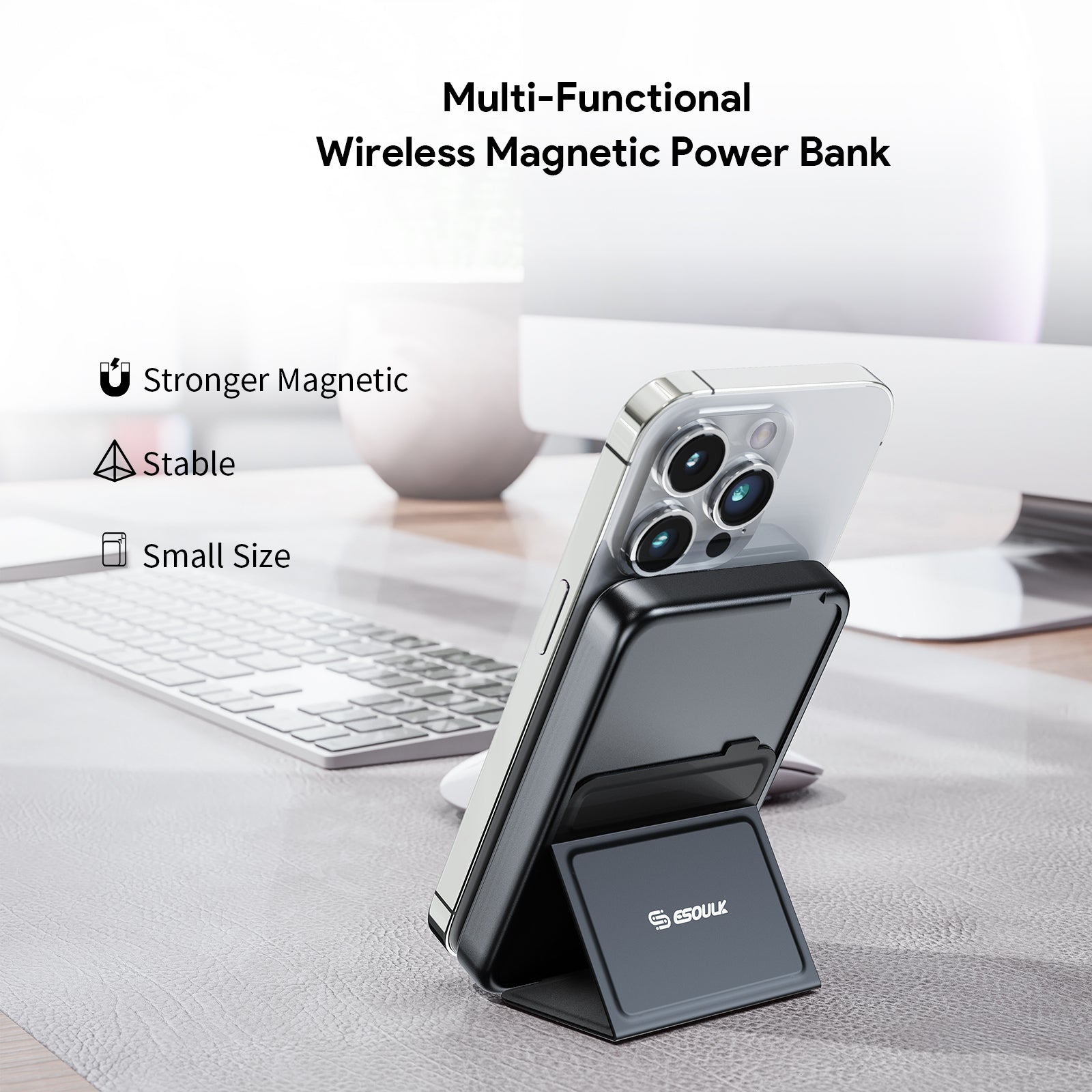 5000mAh Foldable Stand Magnetic Wireless Charging PB