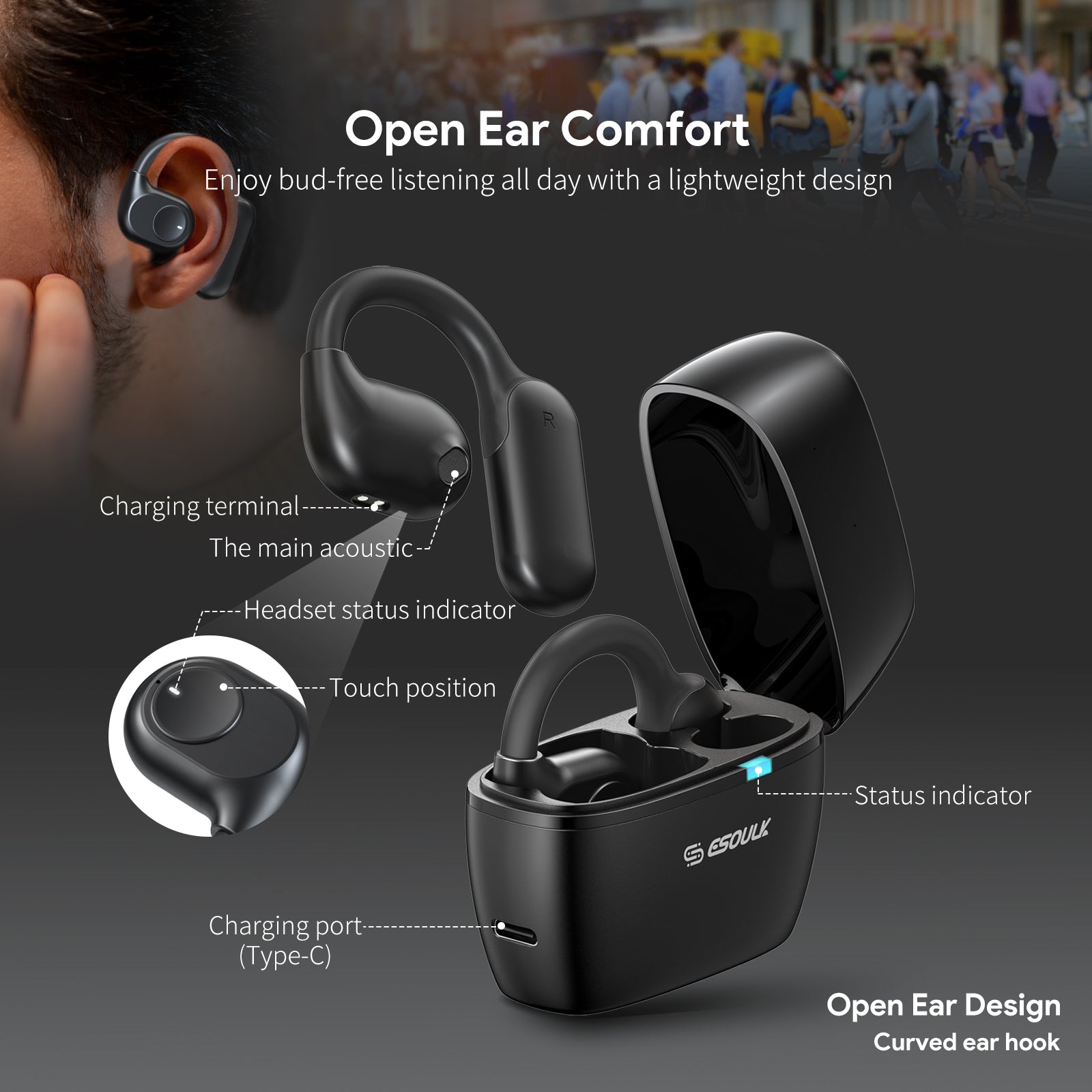 Open-Ear ENC Wireless Headphones