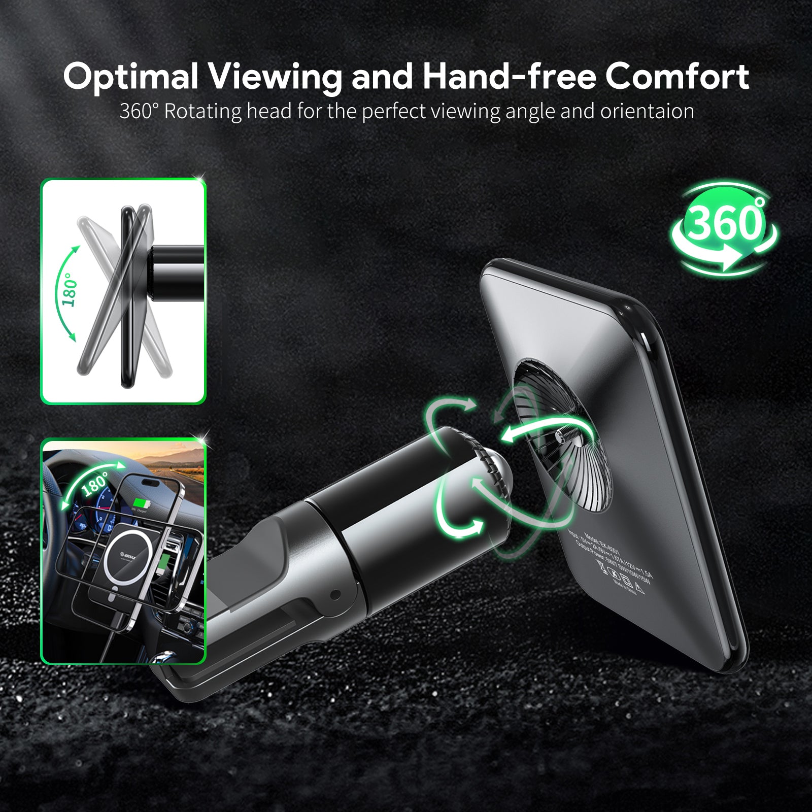 15W Magnetic Wireless Charger Air Vent Car Mount