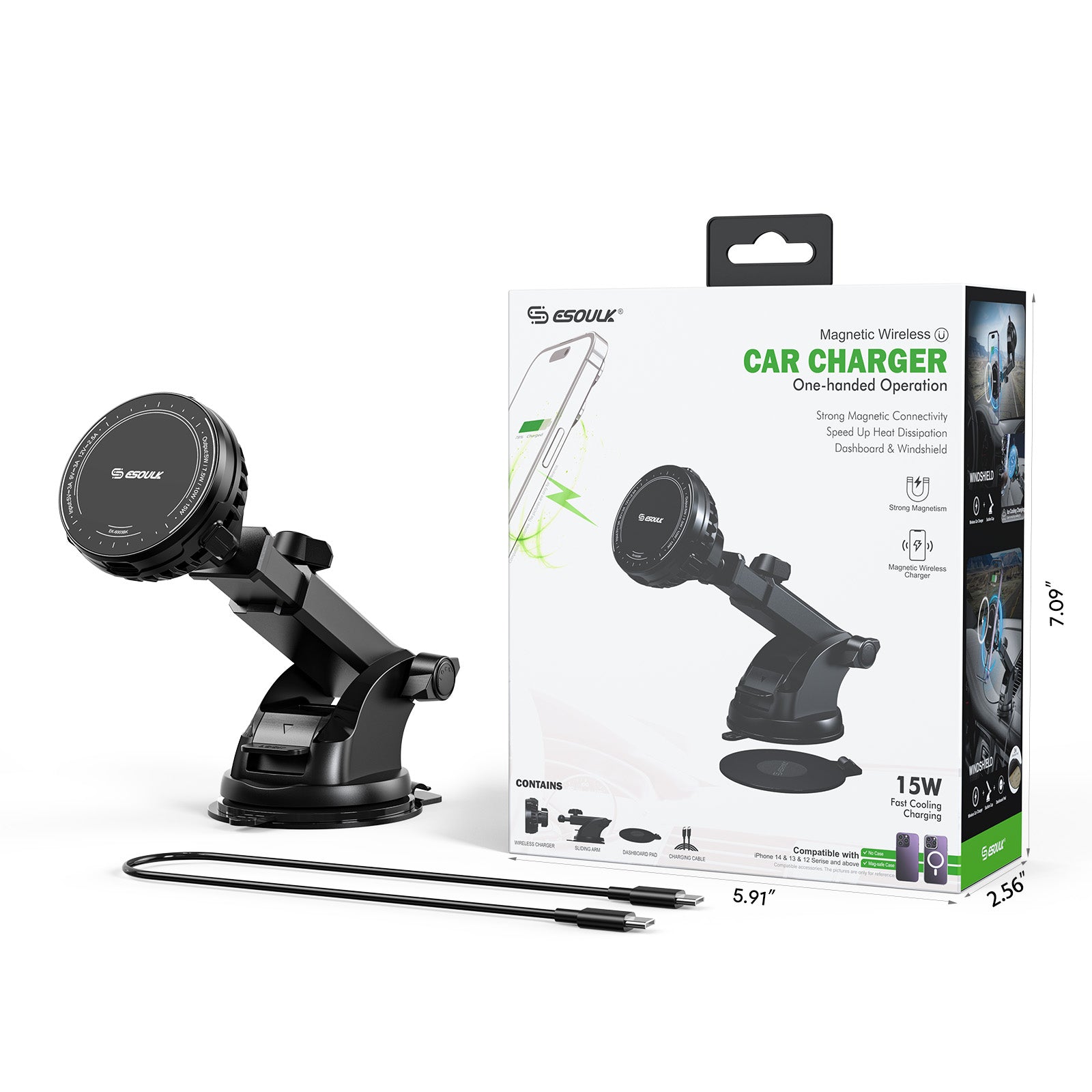 15W Magnetic Wireless Car Charger