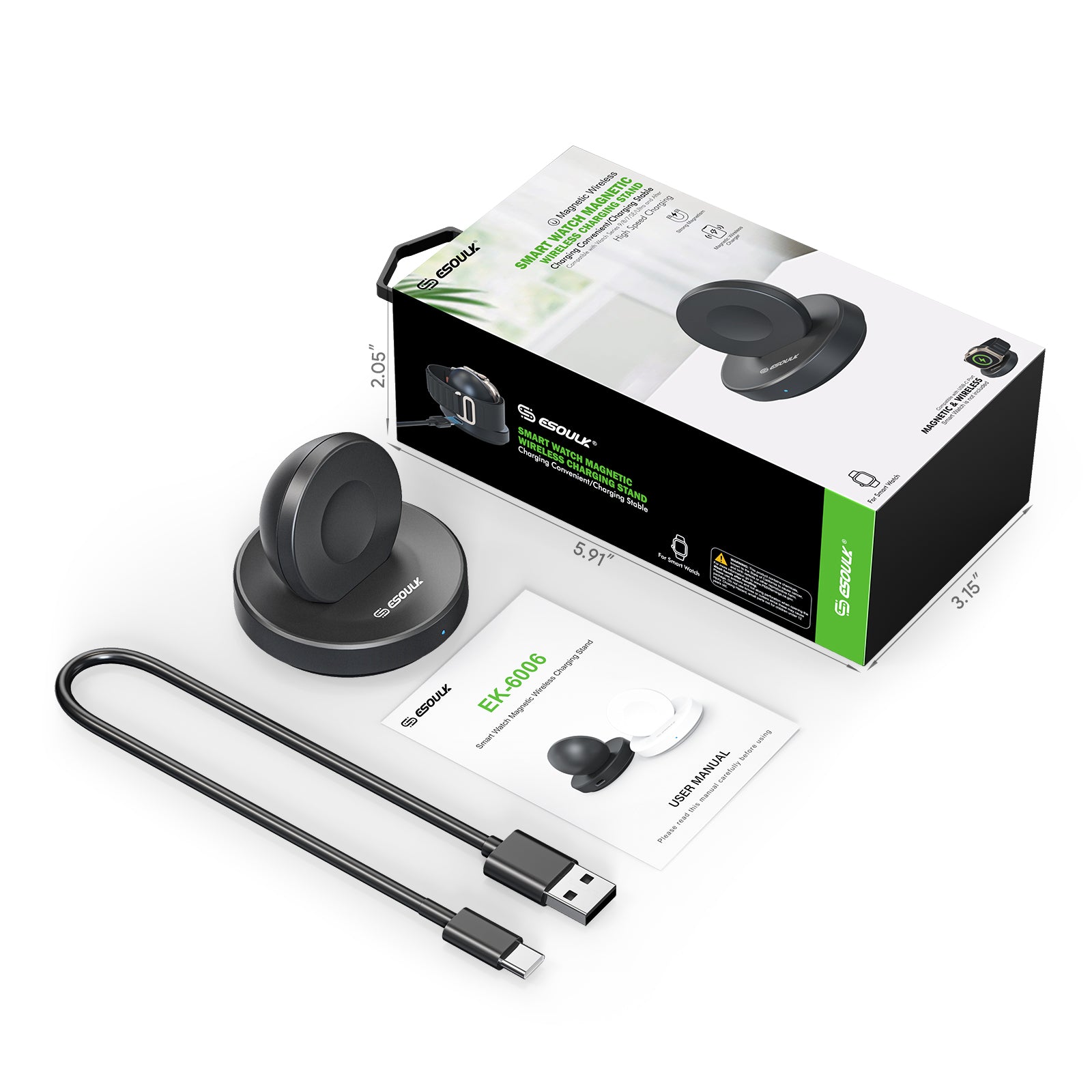 Smart Watch Magnetic Wireless Charging Stand - BLACK