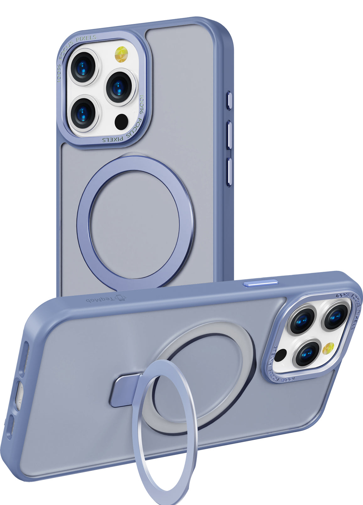 Blue Frosted Kickstand with Magnetic Compatibility for iPhone 16 Pro Max with package