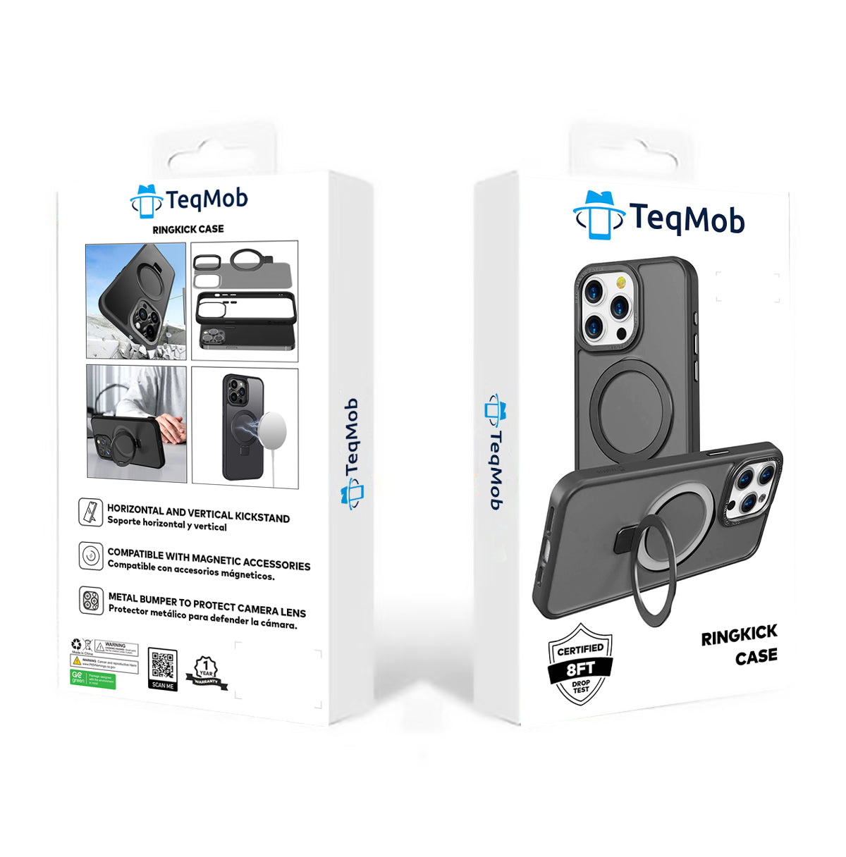 Black Frosted Kickstand with Magnetic Compatibility for iPhone 12 Pro Max 6.7 with package