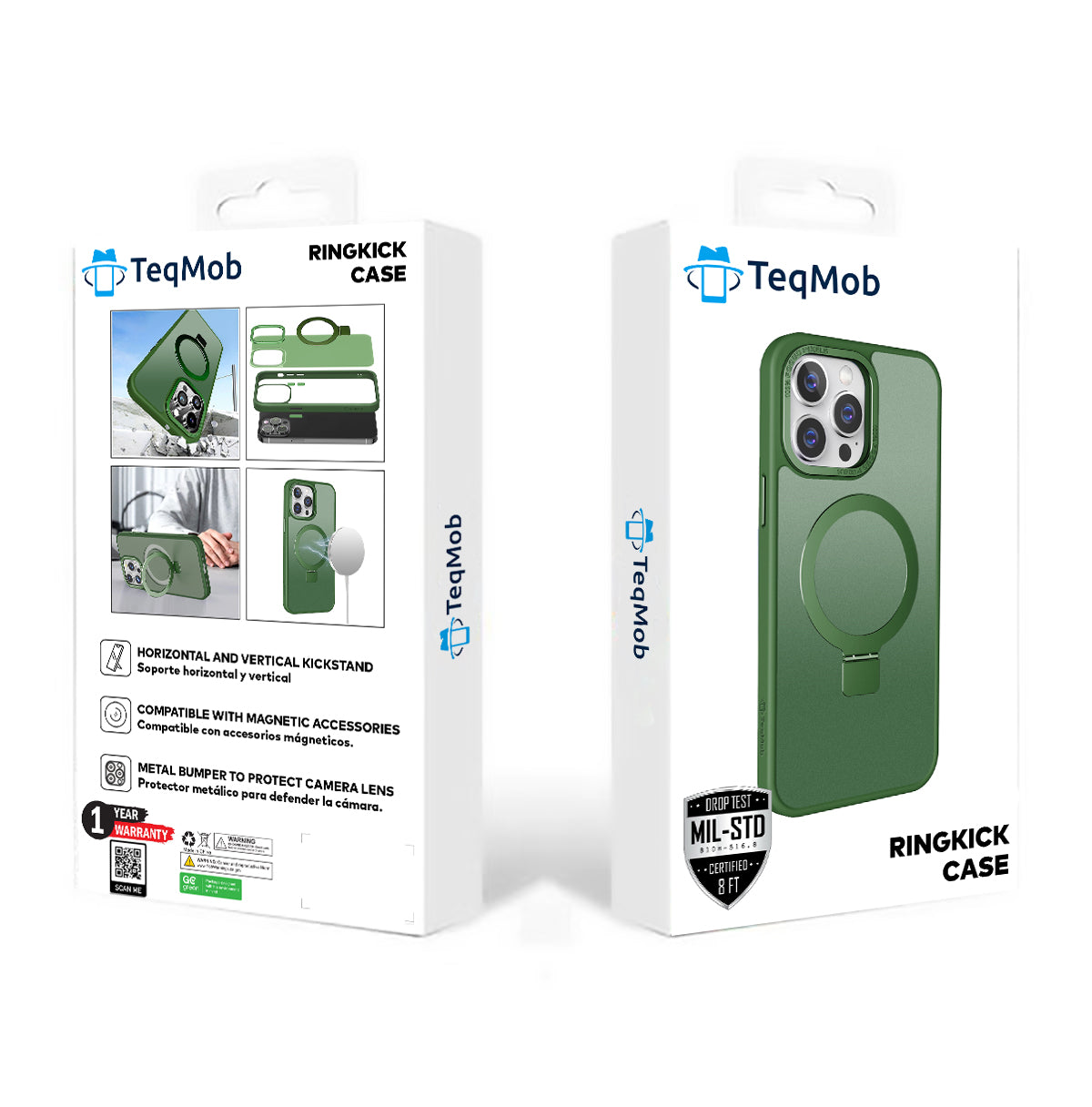 Green Frosted Kickstand with Magnetic Compatibility in Package for iPhone 16e