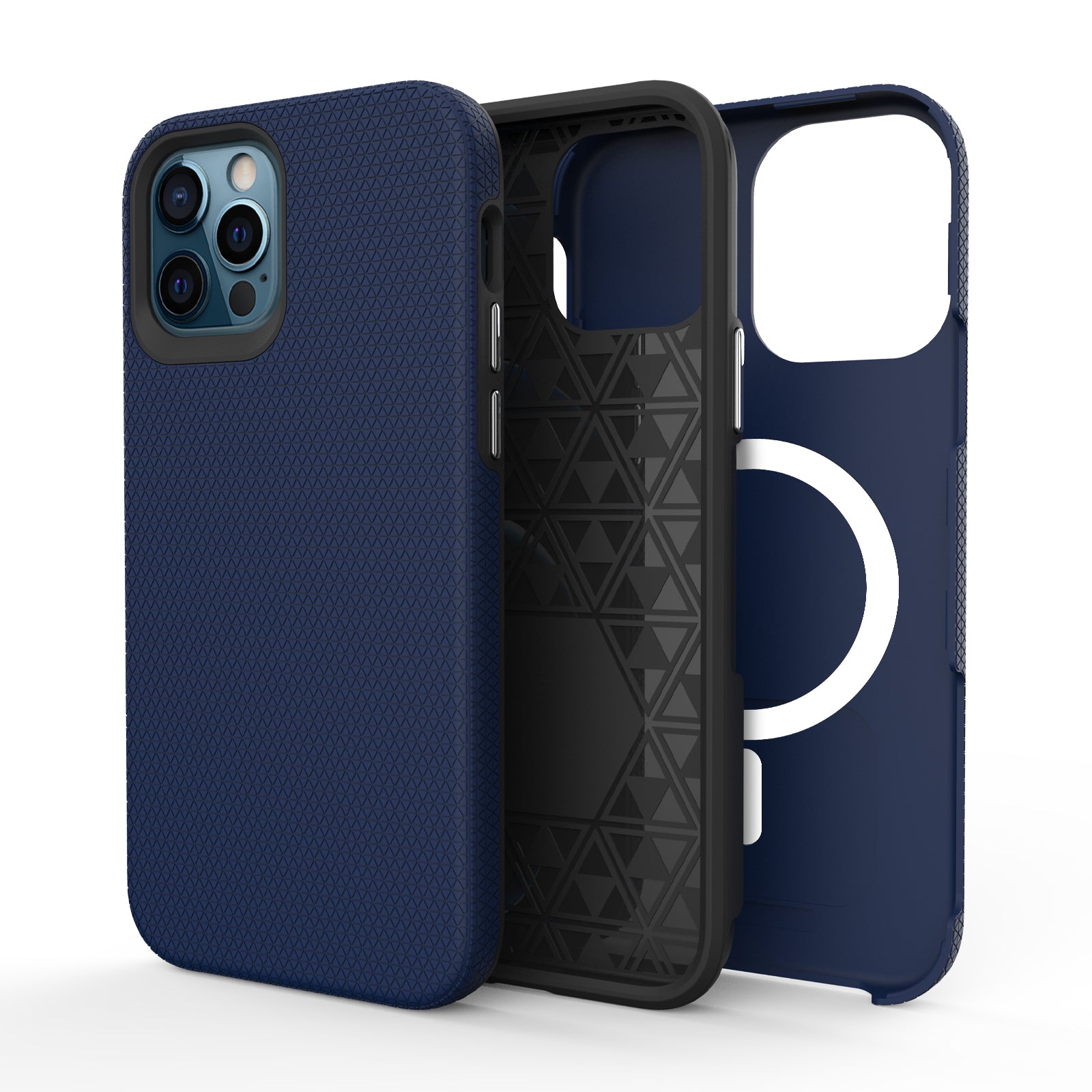 Blue Triangle Case with Magnetic Compatibility for iPhone 12 Pro Max 6.7