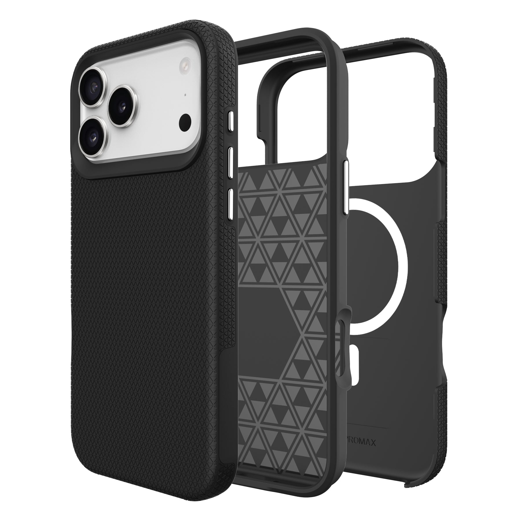 Black Triangle Case with Magnetic Compatibility for iPhone 17 Pro