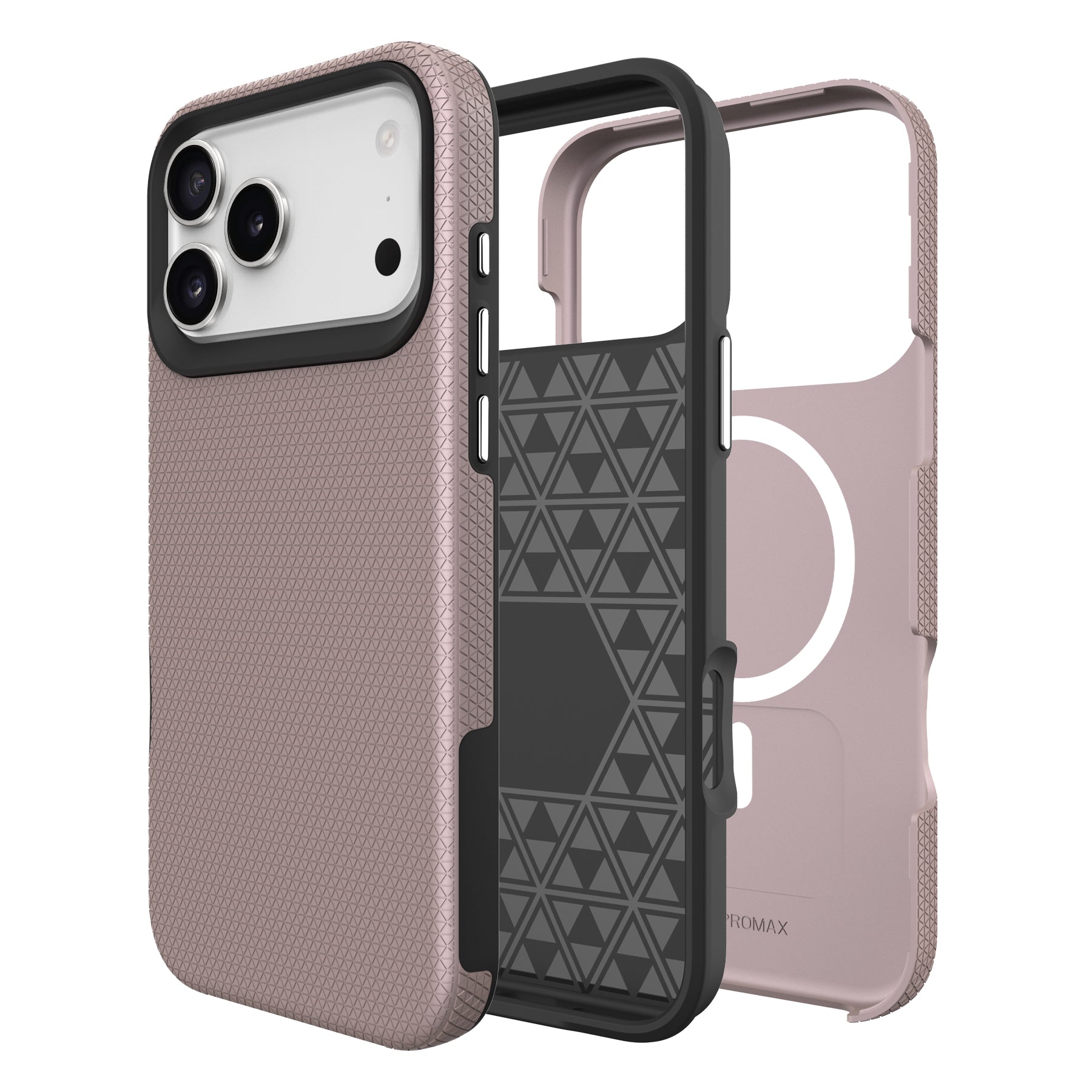 Rose Gold Triangle Case with Magnetic Compatibility for iPhone 17 Pro Max
