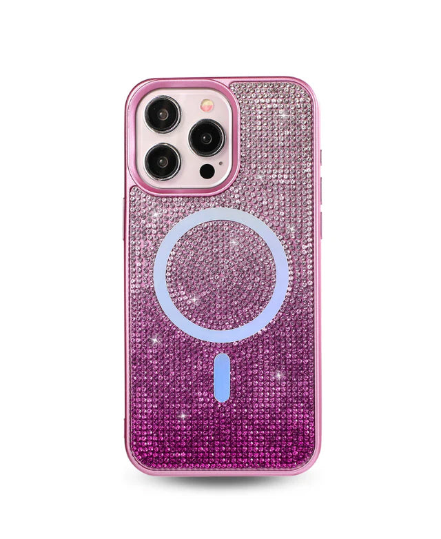Pink Magnetic Crystal Case for iPhone 15 6.1