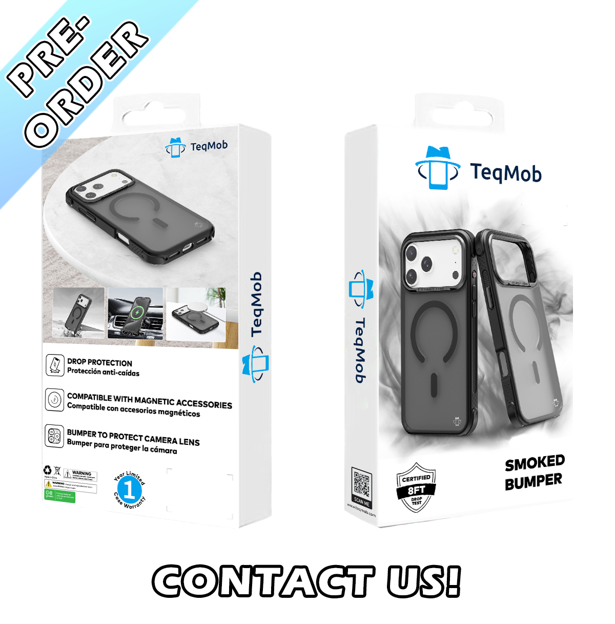 Black Smoked Bumper with Magnetic Compatibility for iPhone 17 6.1 with package