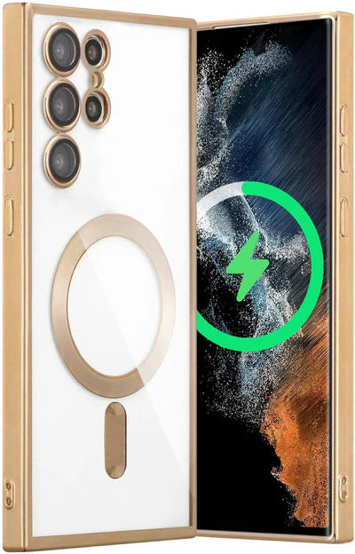 Gold Soft TPU Case with Magnetic Compatibility for Galaxy S25