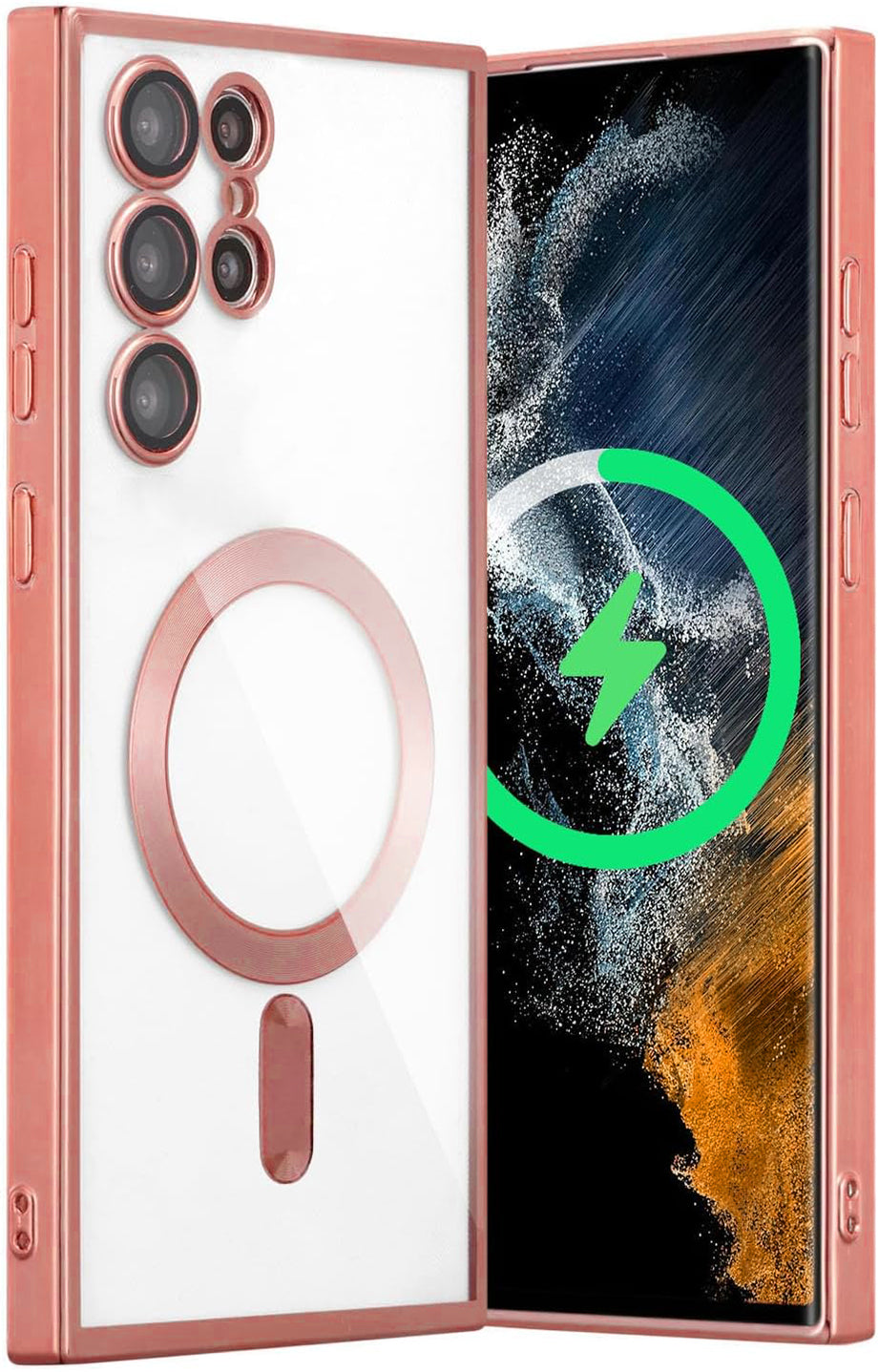 Rose Gold Soft TPU Case with Magnetic Compatibility for Galaxy S23 Plus