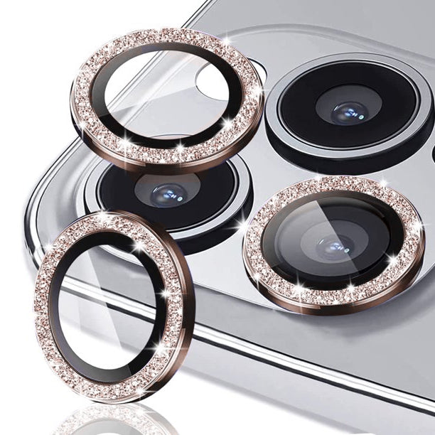 Rose Gold Glitter Camera Protector for iPhone 12 6.1