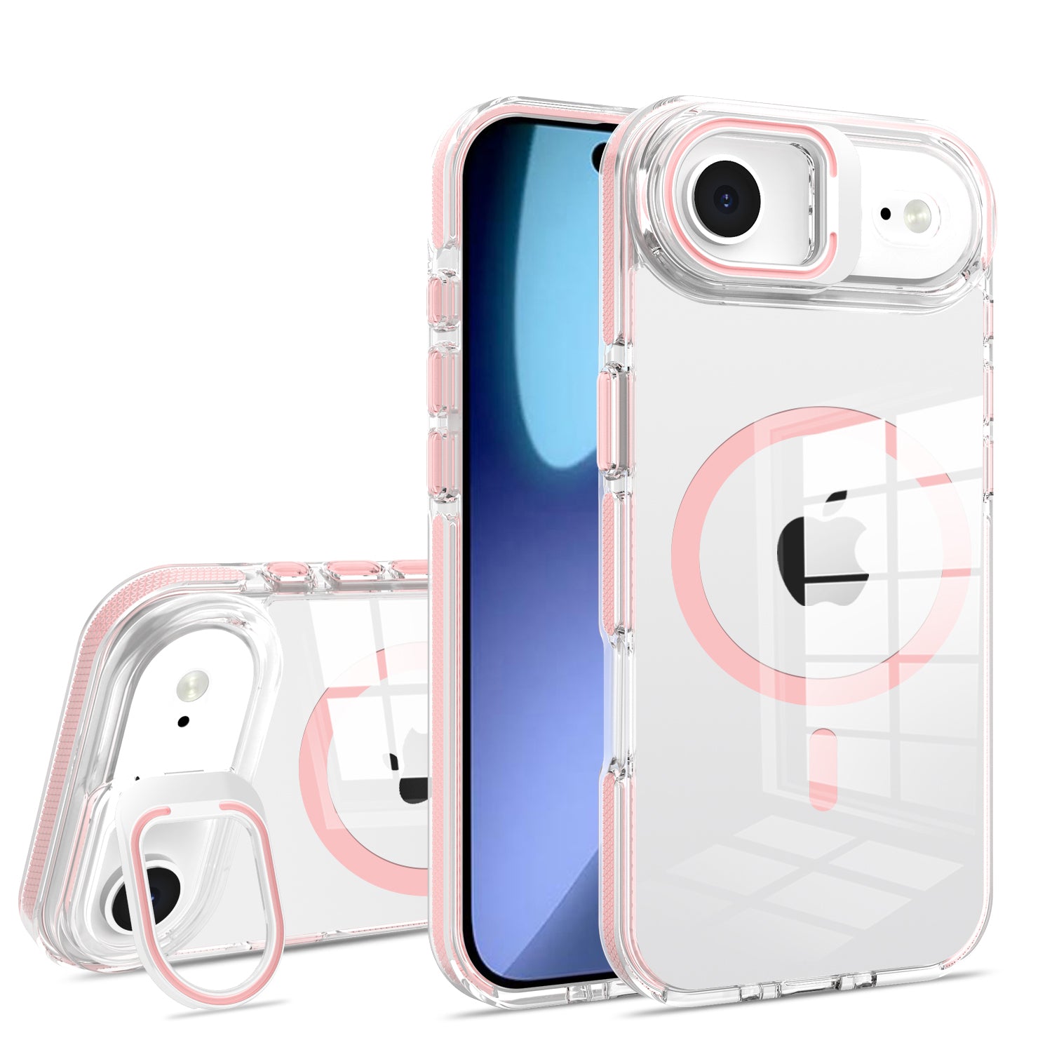 Pink Camera Kickstand Magnetic Case for iPhone 17 Air