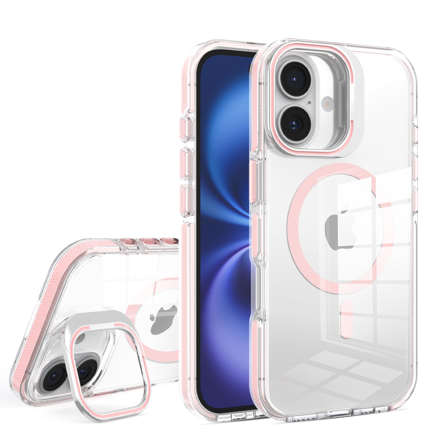 Pink Camera Kickstand Magnetic Case for iPhone 17 6.1