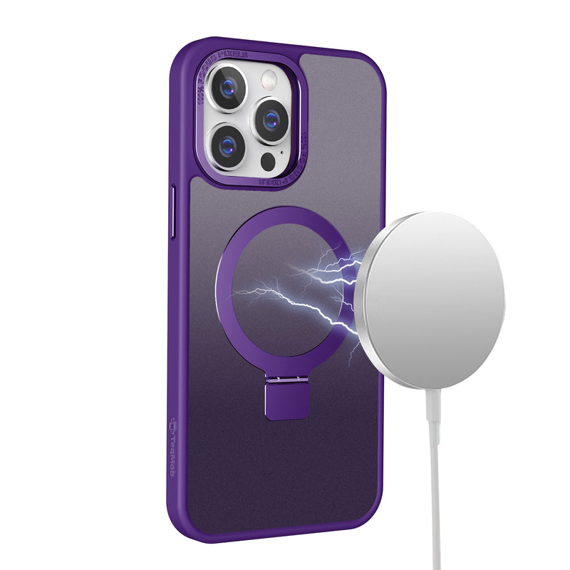 Purple Frosted Kickstand with Magnetic Compatibility for iPhone 12 Pro / 12 6.1